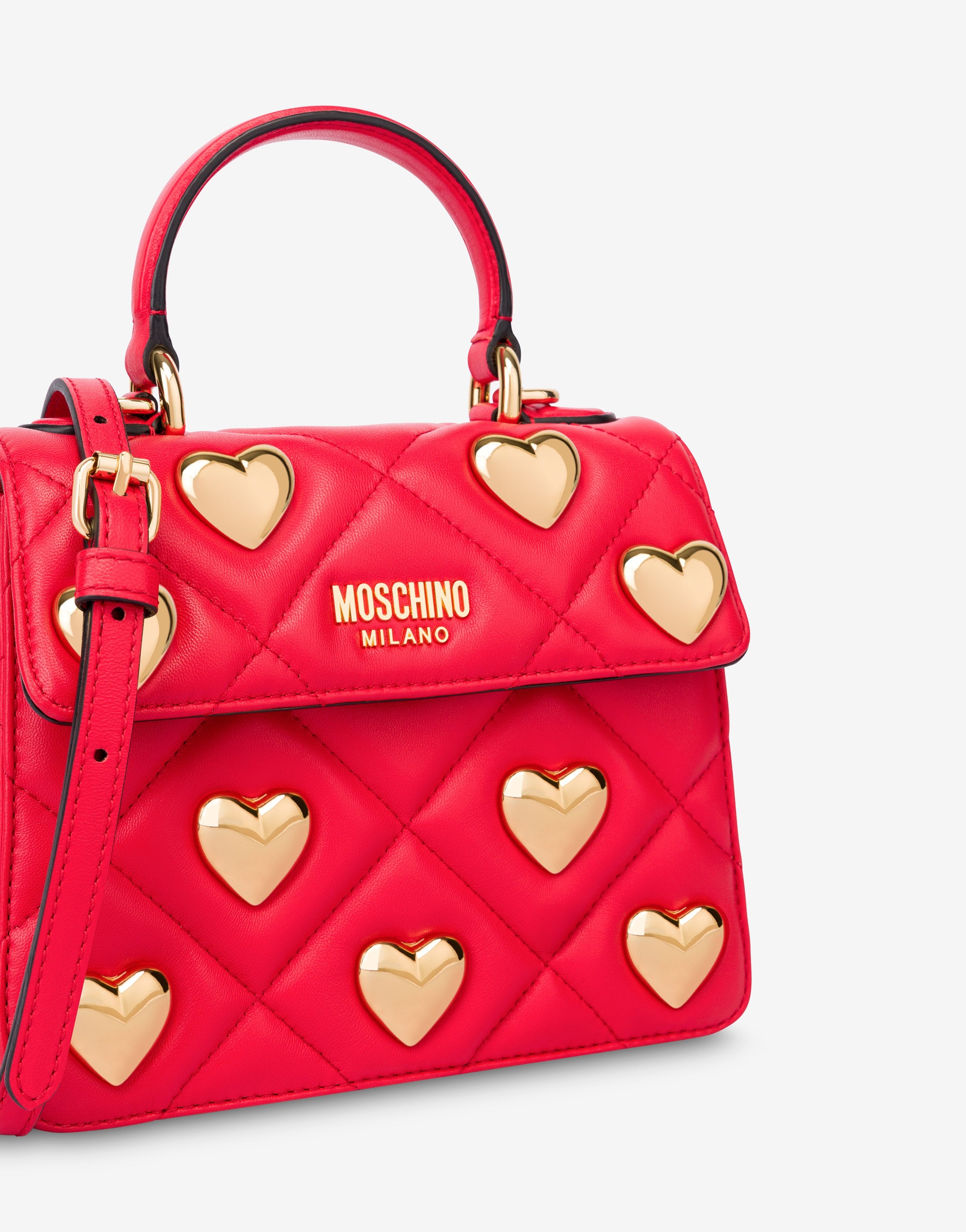 HEART STUDS QUILTED HANDBAG - 4