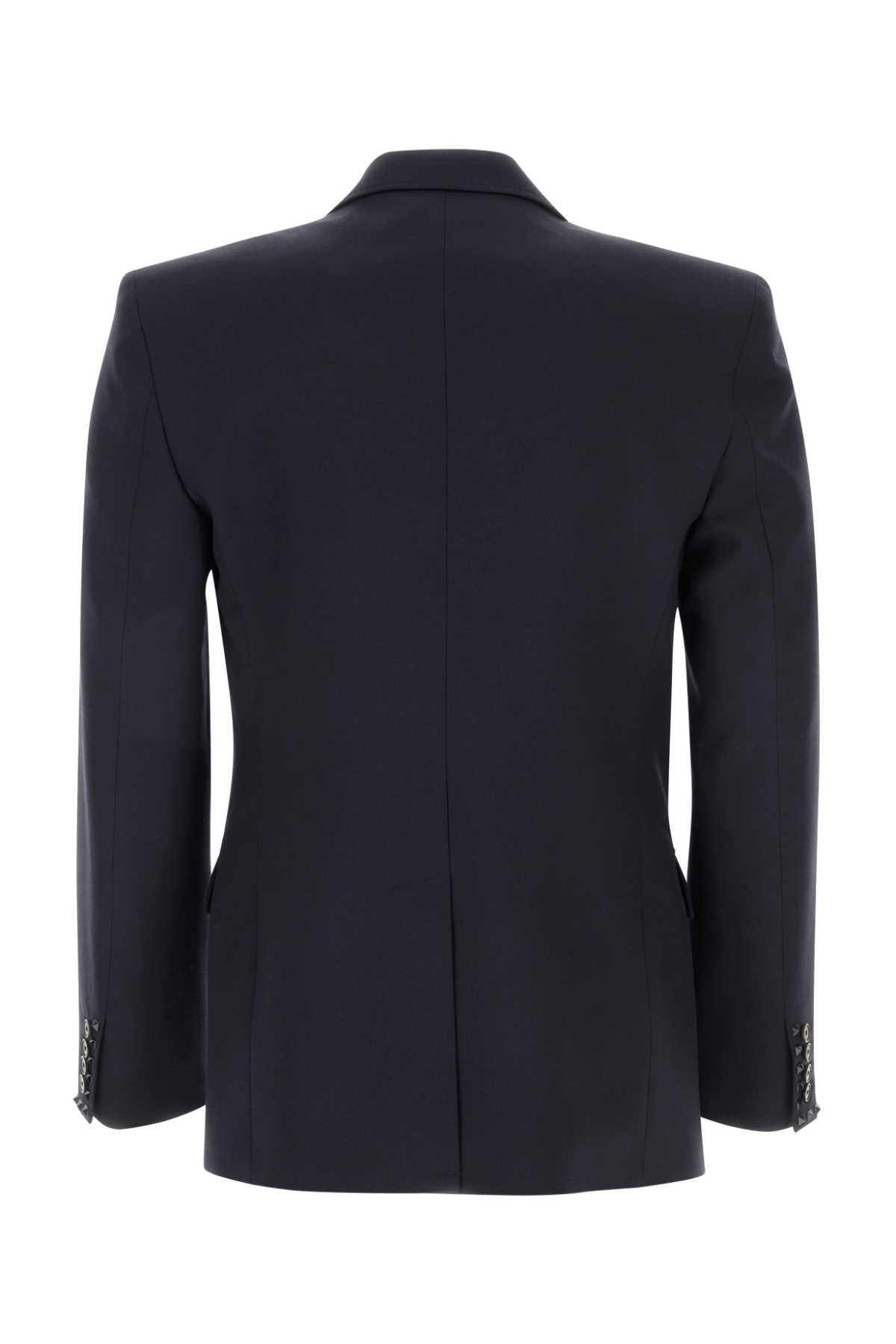 Valentino Garavani Men Midnight Blue Wool Blazer - 2
