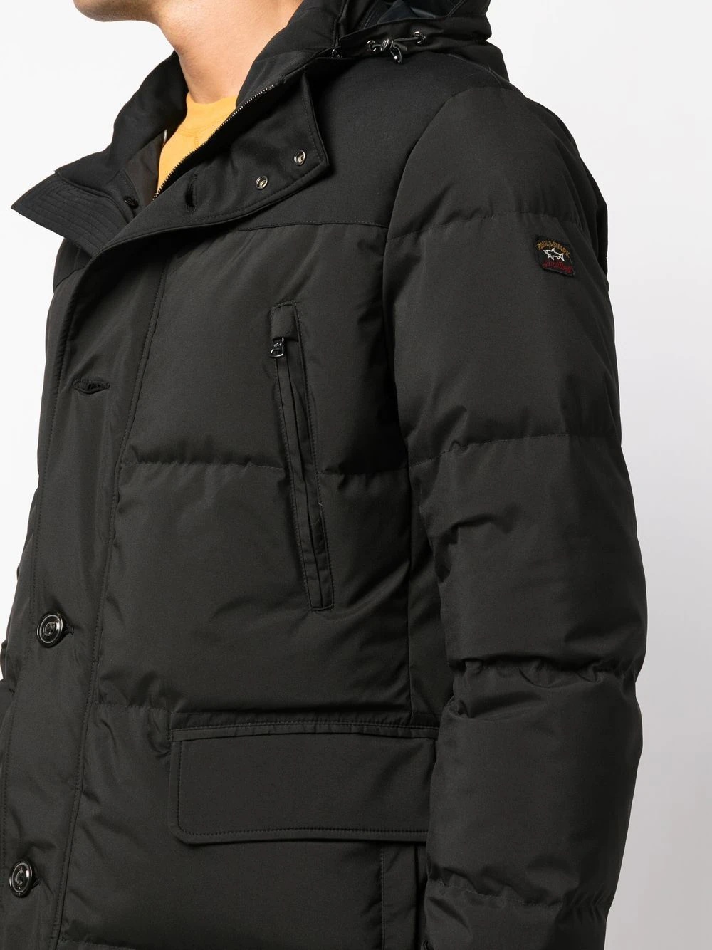 quilted-finish padded coat - 5