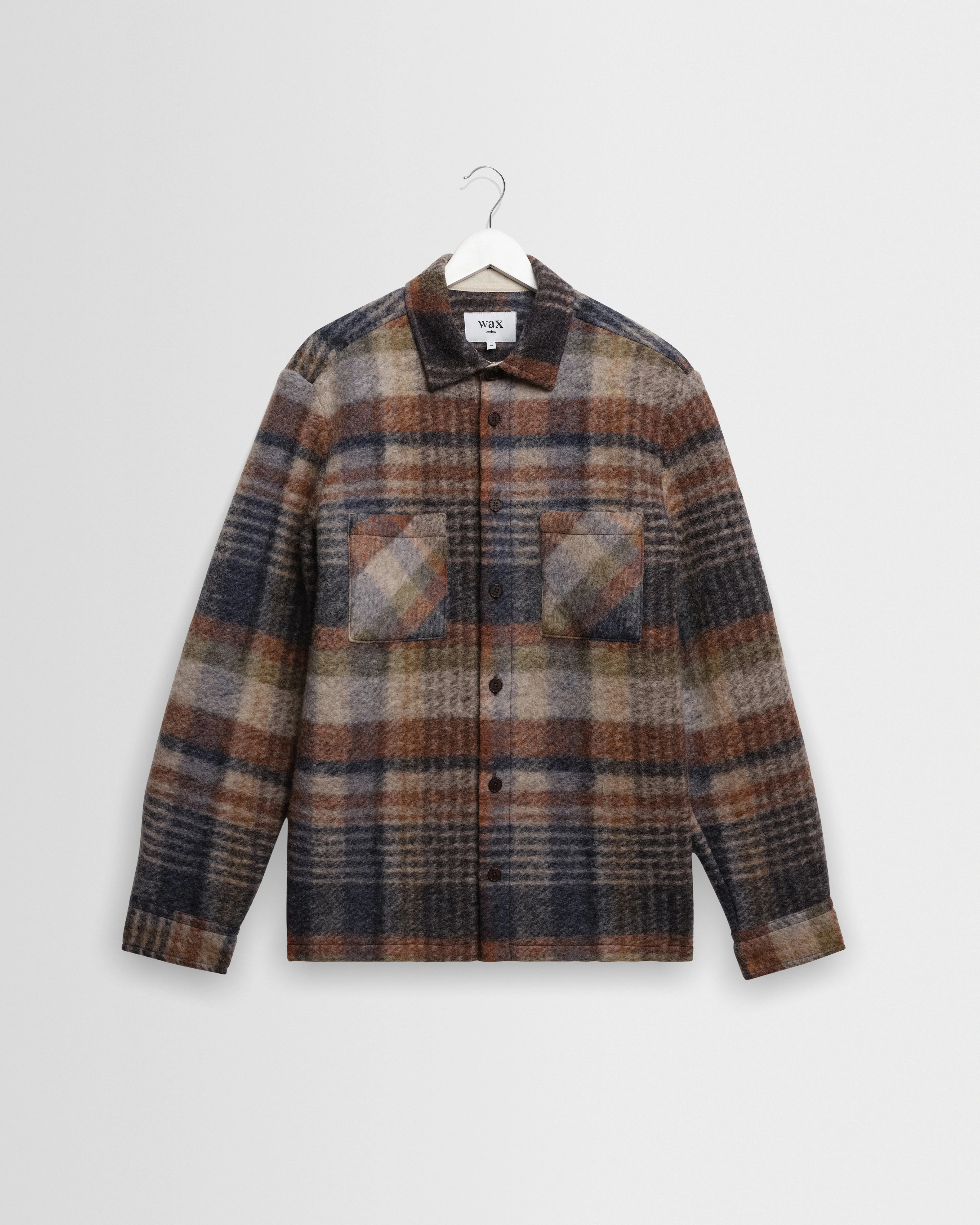 Whiting - Oatmeal And Multicolour Check Wool Blend Overshirt - 1