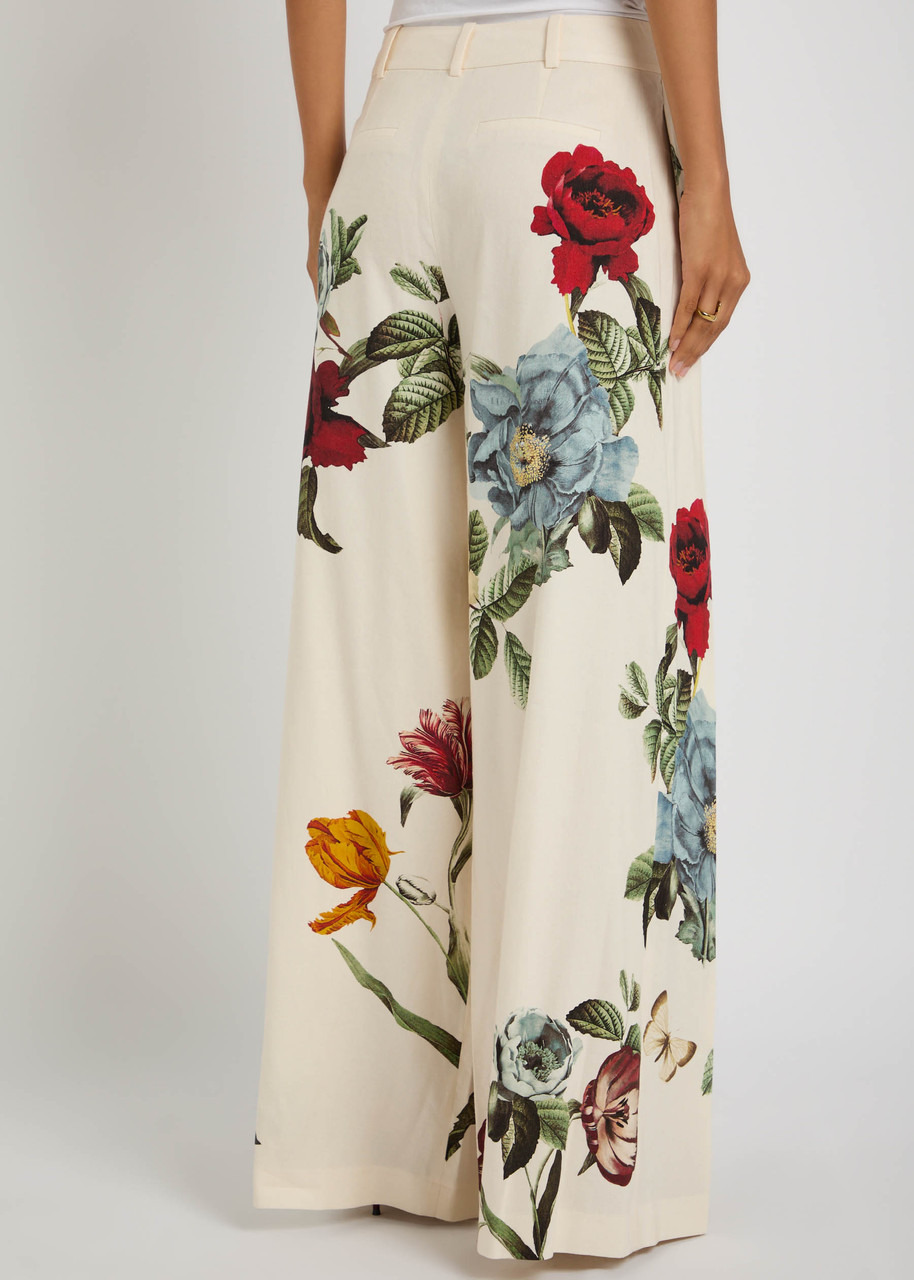 Alice + Olivia Blaire Floral Linen-blend Trousers - 3