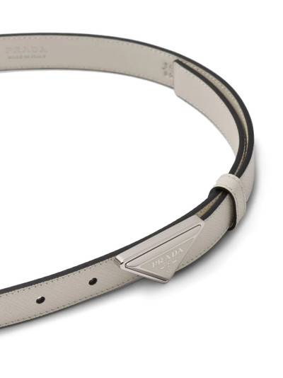 Prada logo-buckle Saffiano leather belt outlook