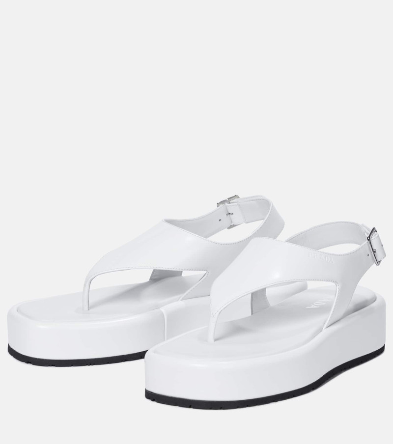 Prada Leather platform thong sandals outlook