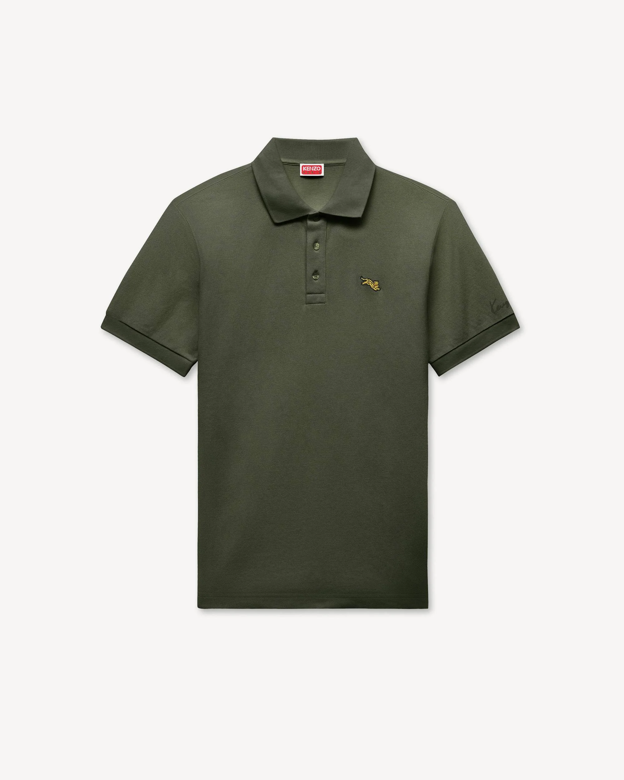 'KENZO Jumping Tiger' embroidered slim polo in cotton - 1