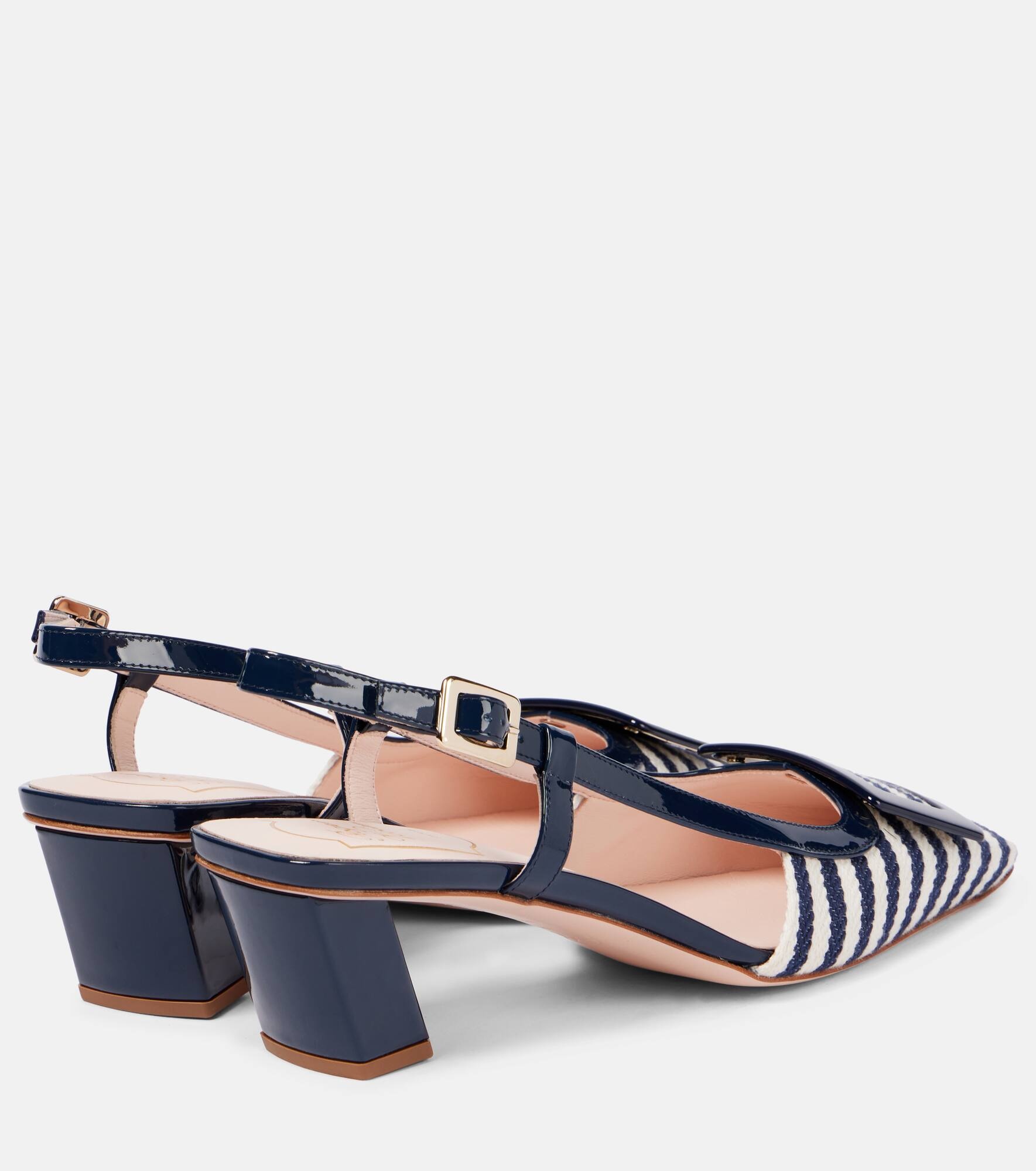 Belle Vivier 45 canvas slingback pumps - 2