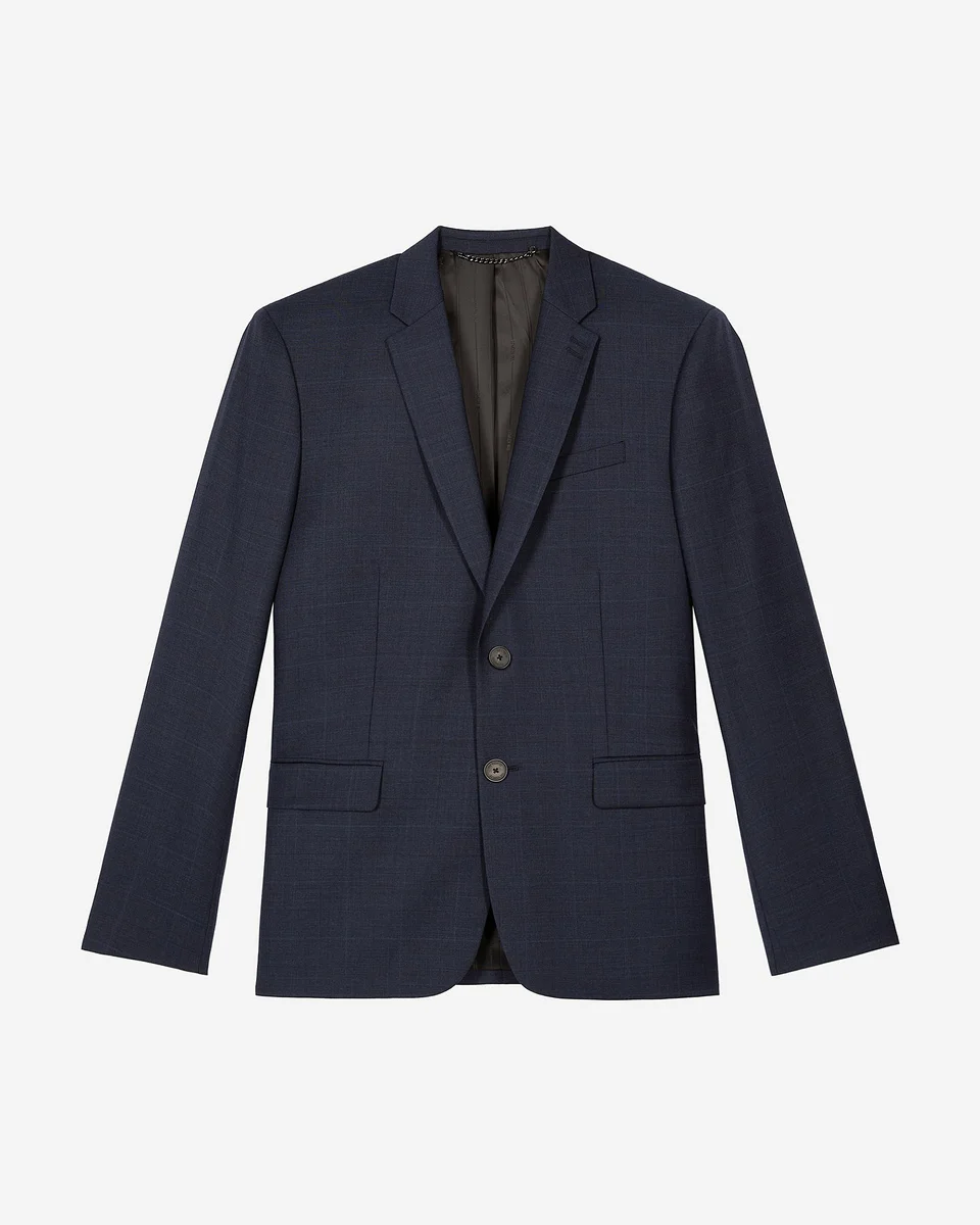 NAVY WOOL SUIT JACKET - 1