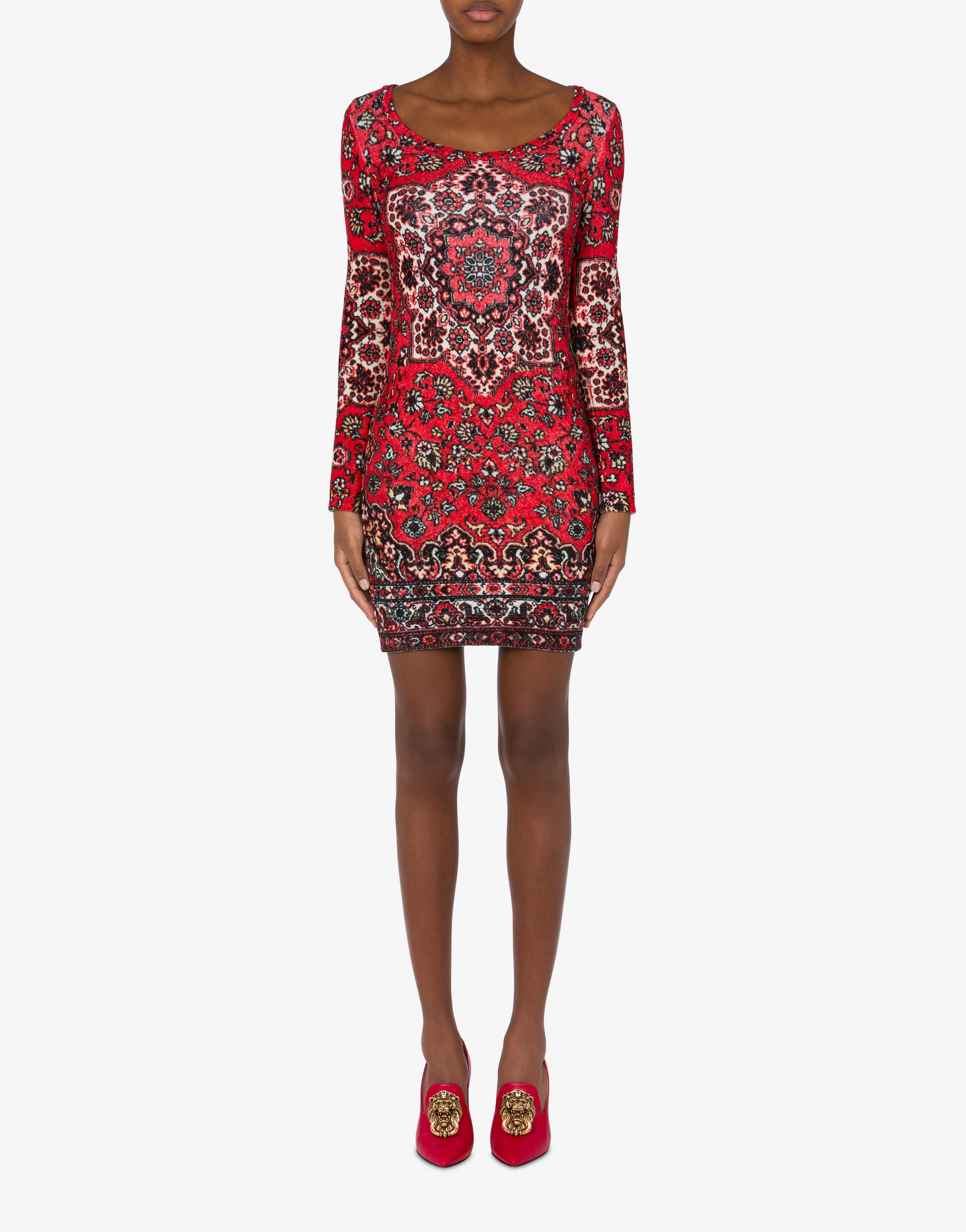 RUG PRINT STRETCH VELVET DRESS - 2
