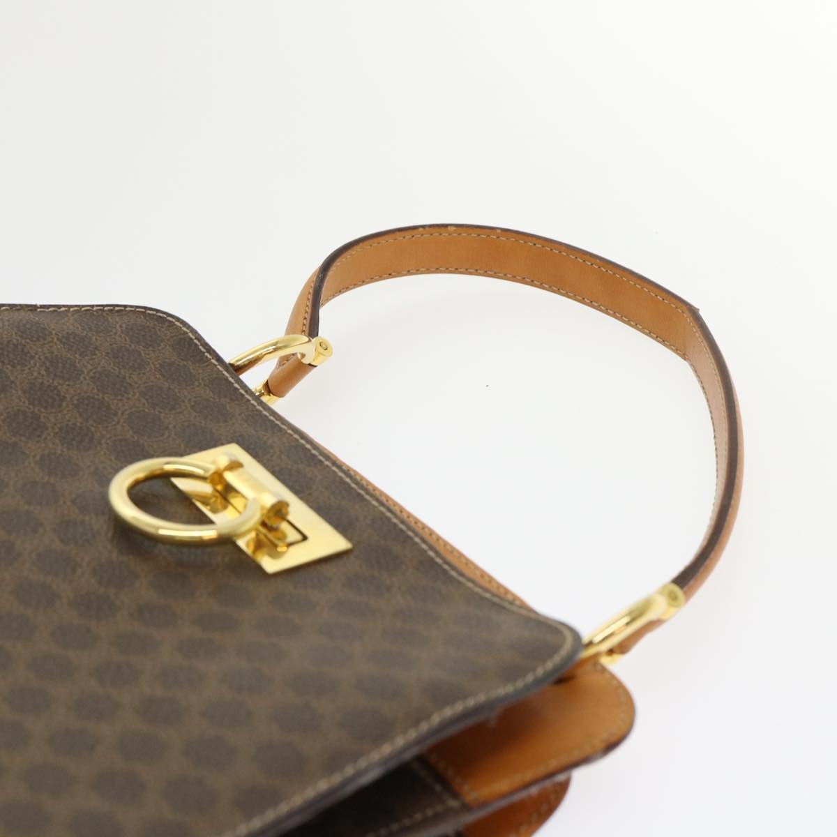 CELINE Macadam Canvas Hand Bag Pvc Leather Brown - 14