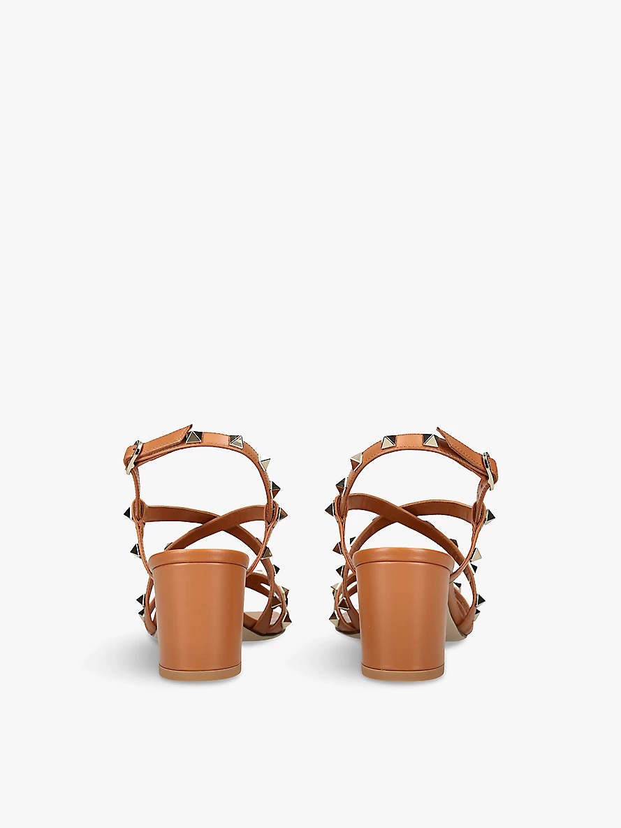 Rockstud 60 stud-embellished leather heeled sandals - 4