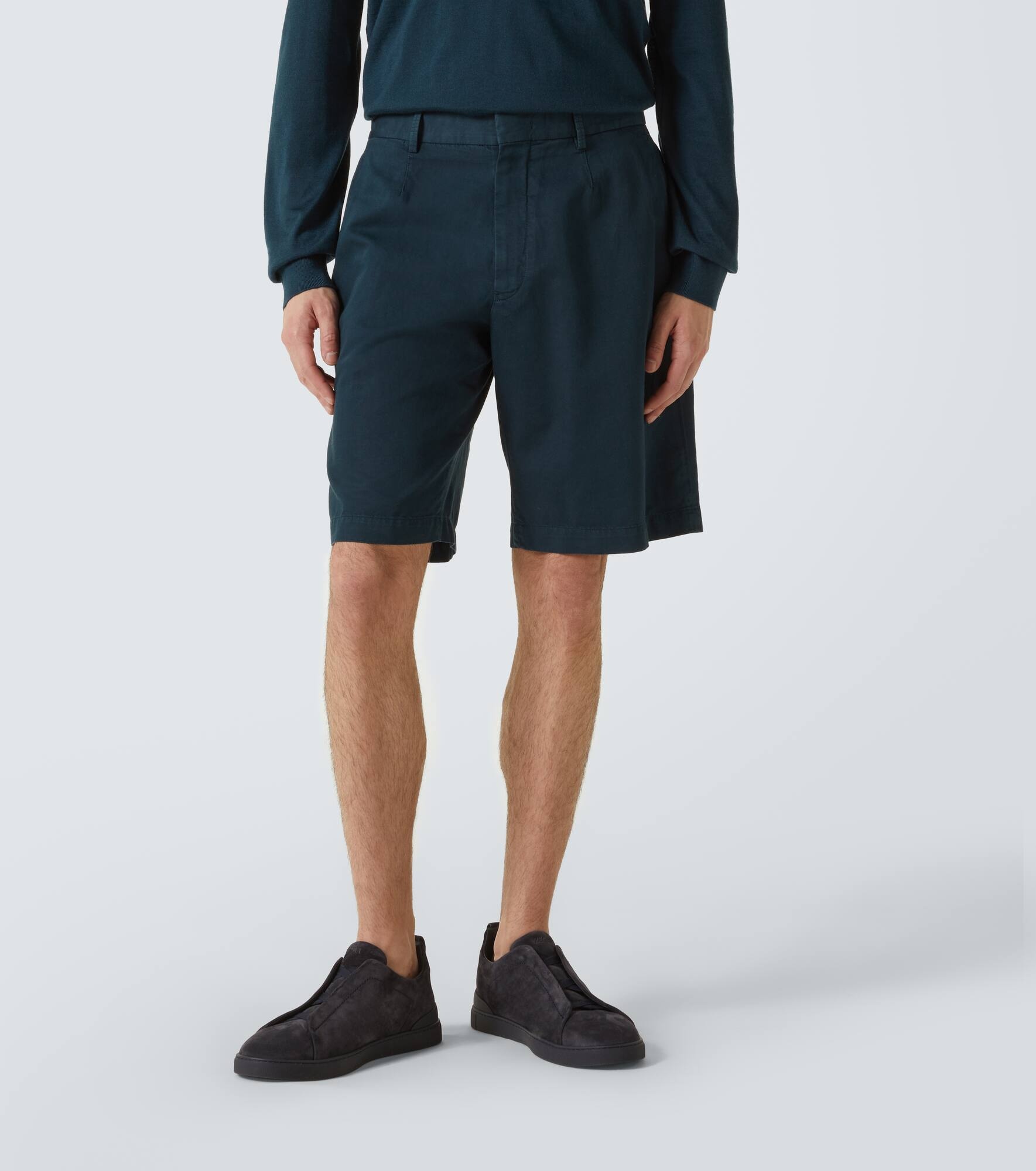 Cotton and linen shorts - 3