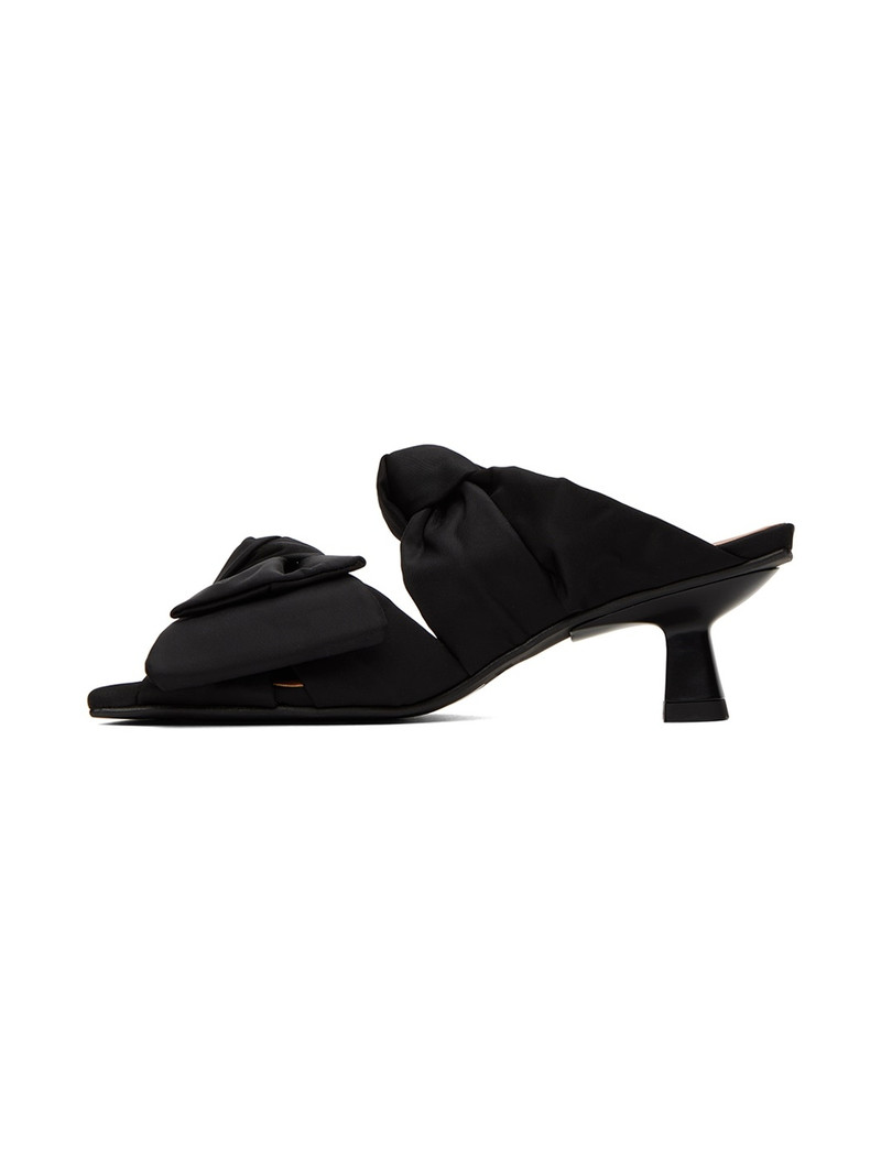 Black Soft Bow Mules 3