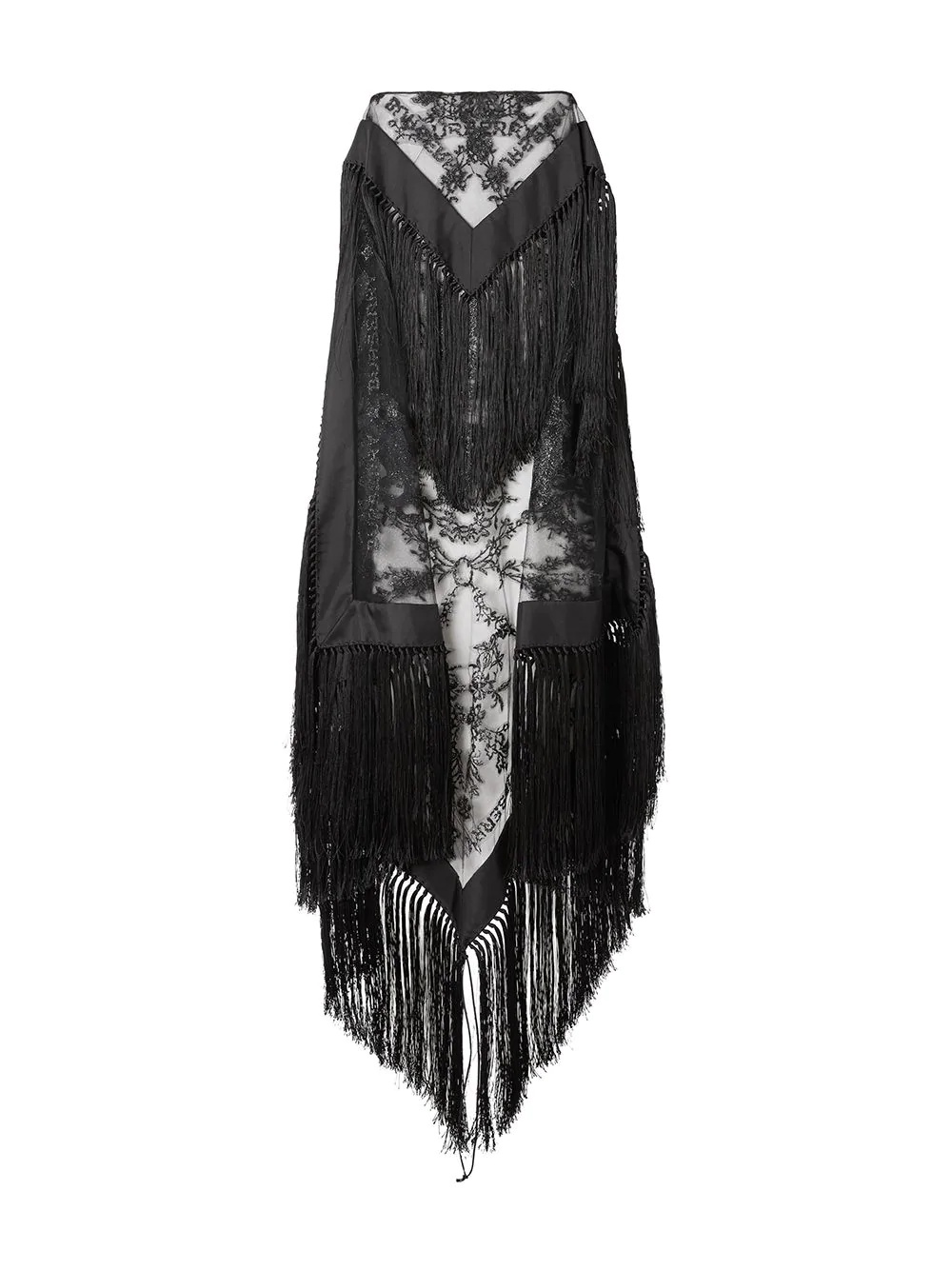 fringed embroidered scarf-dress - 6