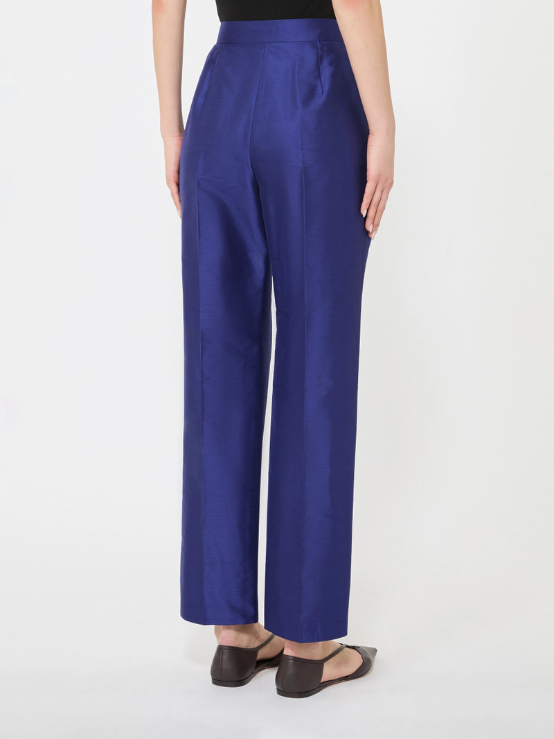 ORATA Silk Shantung cigarette trousers - CORNFLOWER BLUE 4