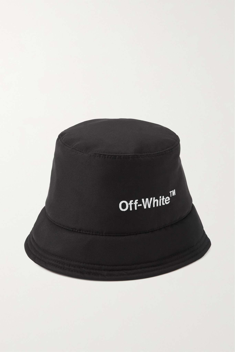 Helvetica embroidered shell bucket hat - 1