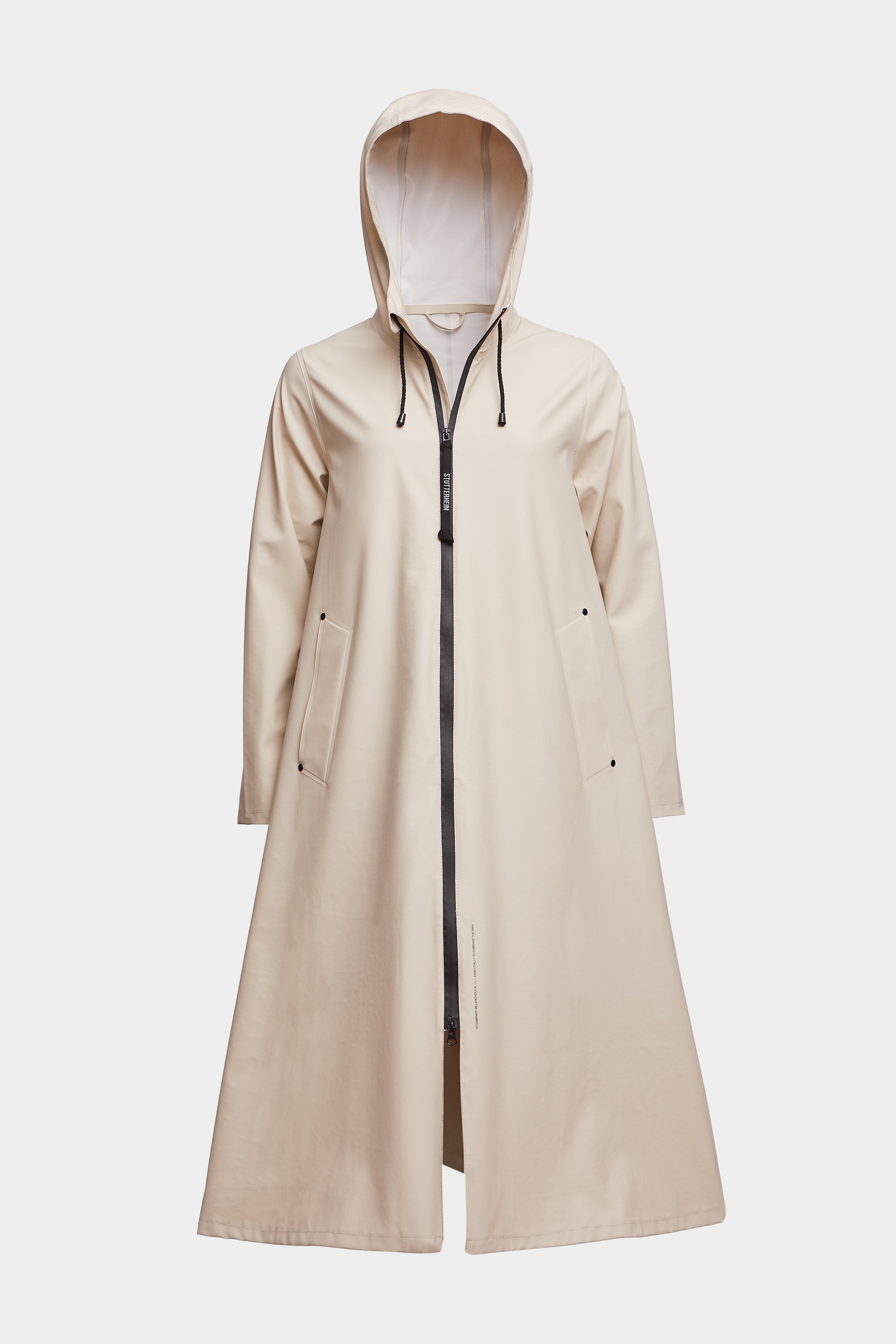 Mosebacke Long Lightweight Zip  Raincoat Oyster - 1