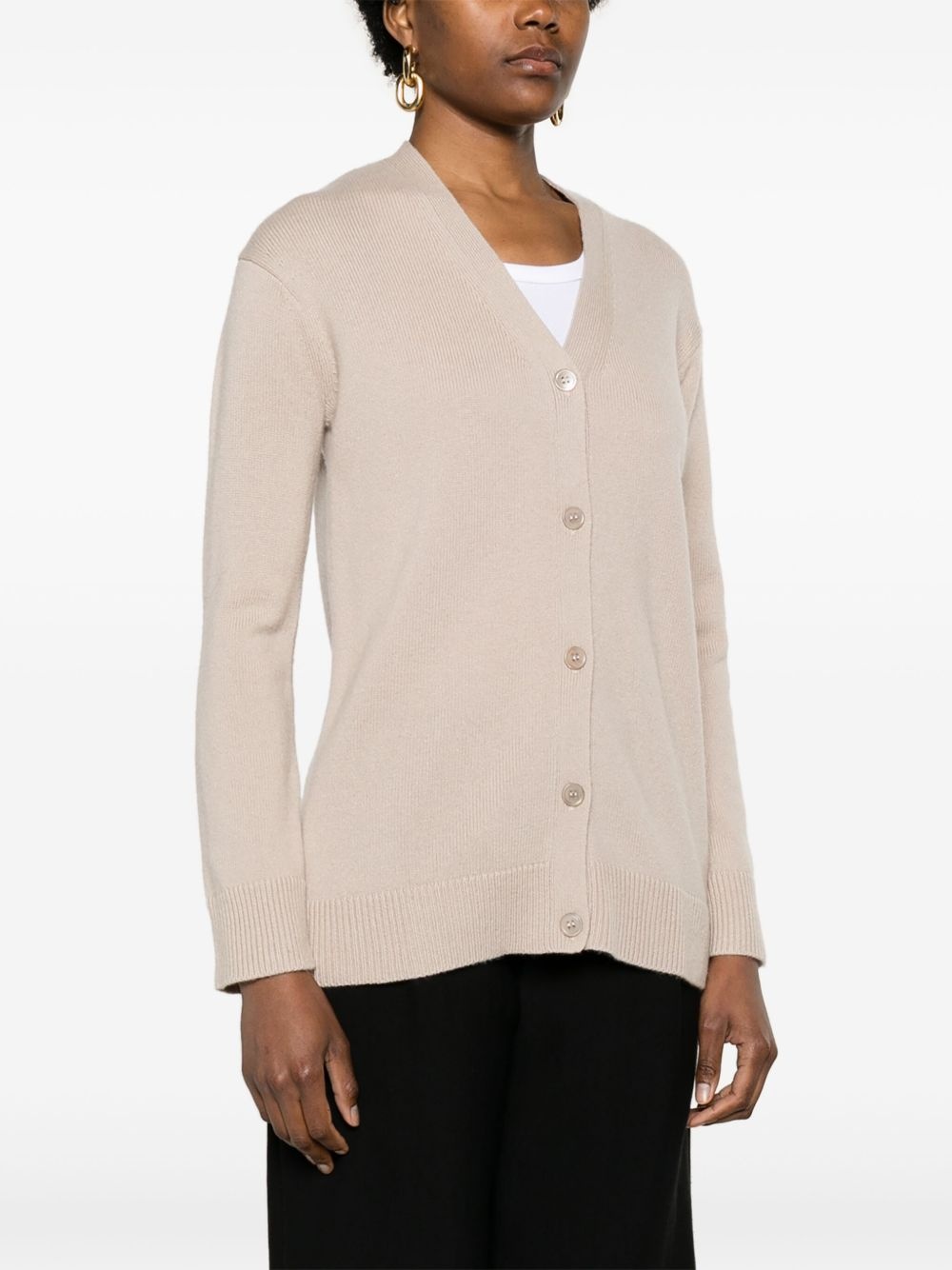 button-up wool-blend cardigan - 3