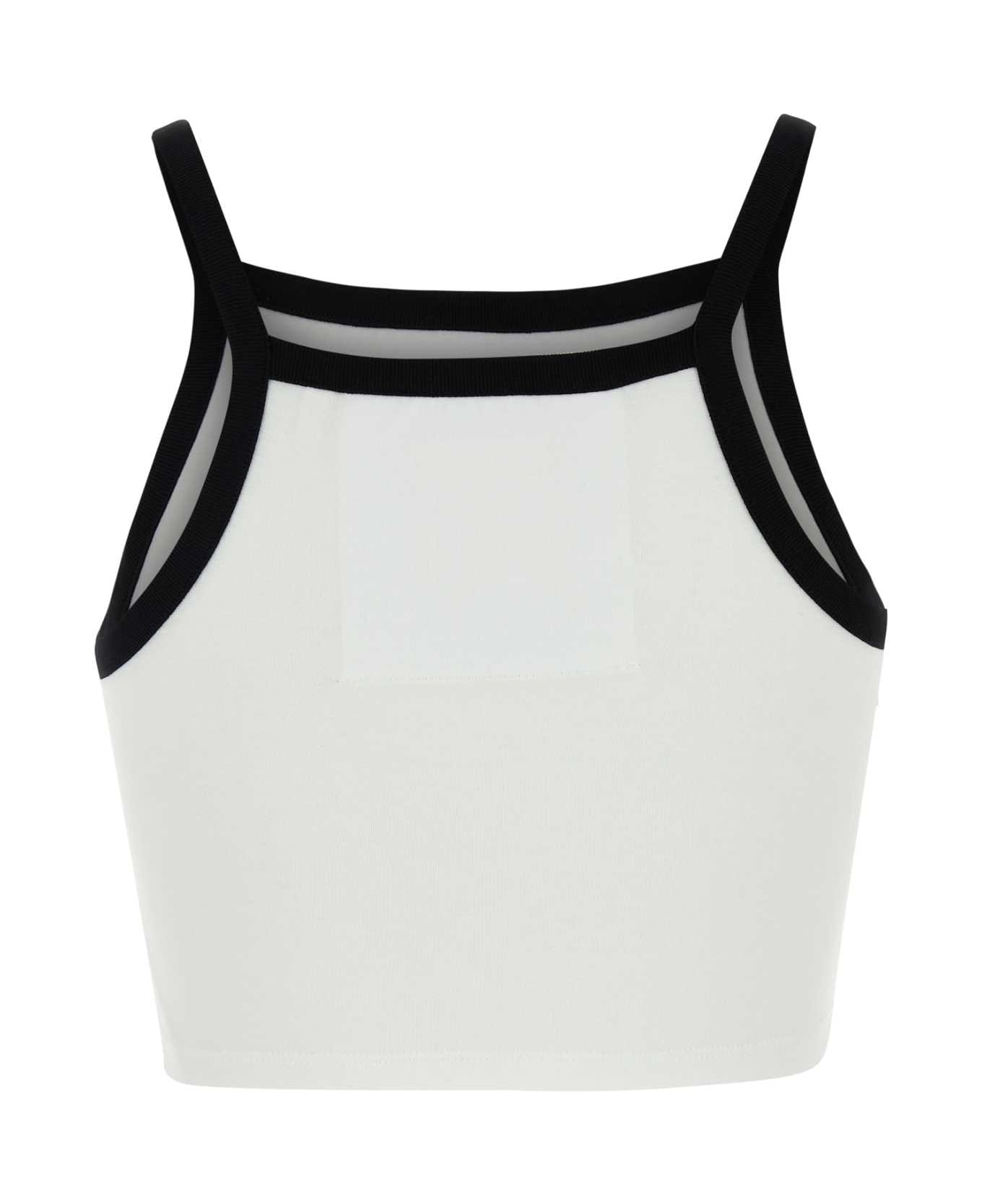 White Cotton Crop Top - 2