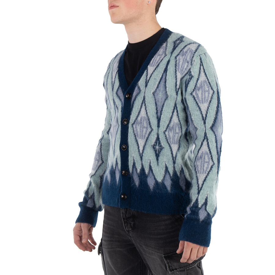 Amiri Argyle Mohair Knit Cardigan - 2