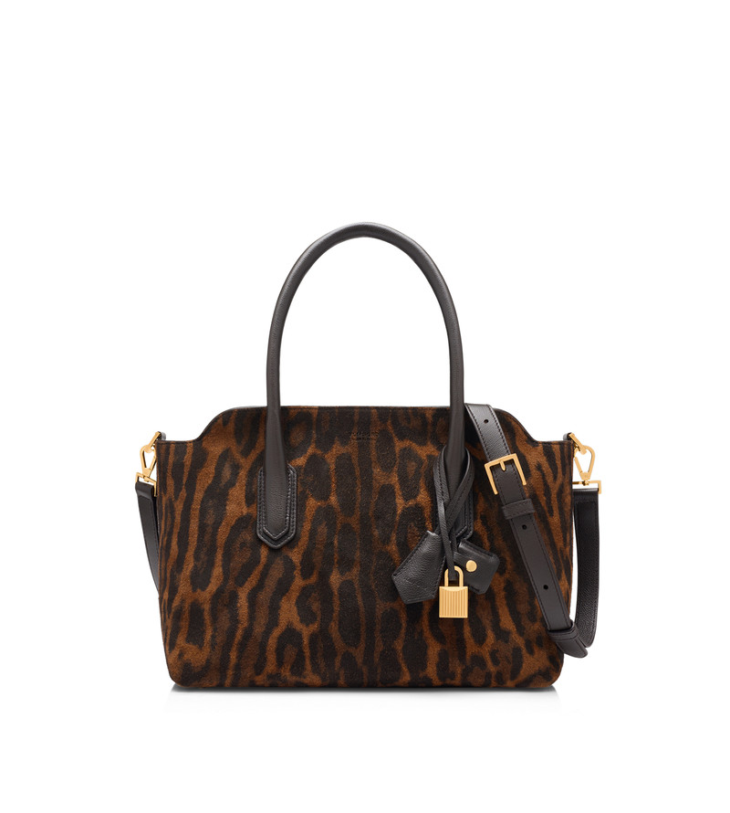 OCELOT-PRINT SUEDE ALEXANDER MEDIUM TOP HANDLE 1