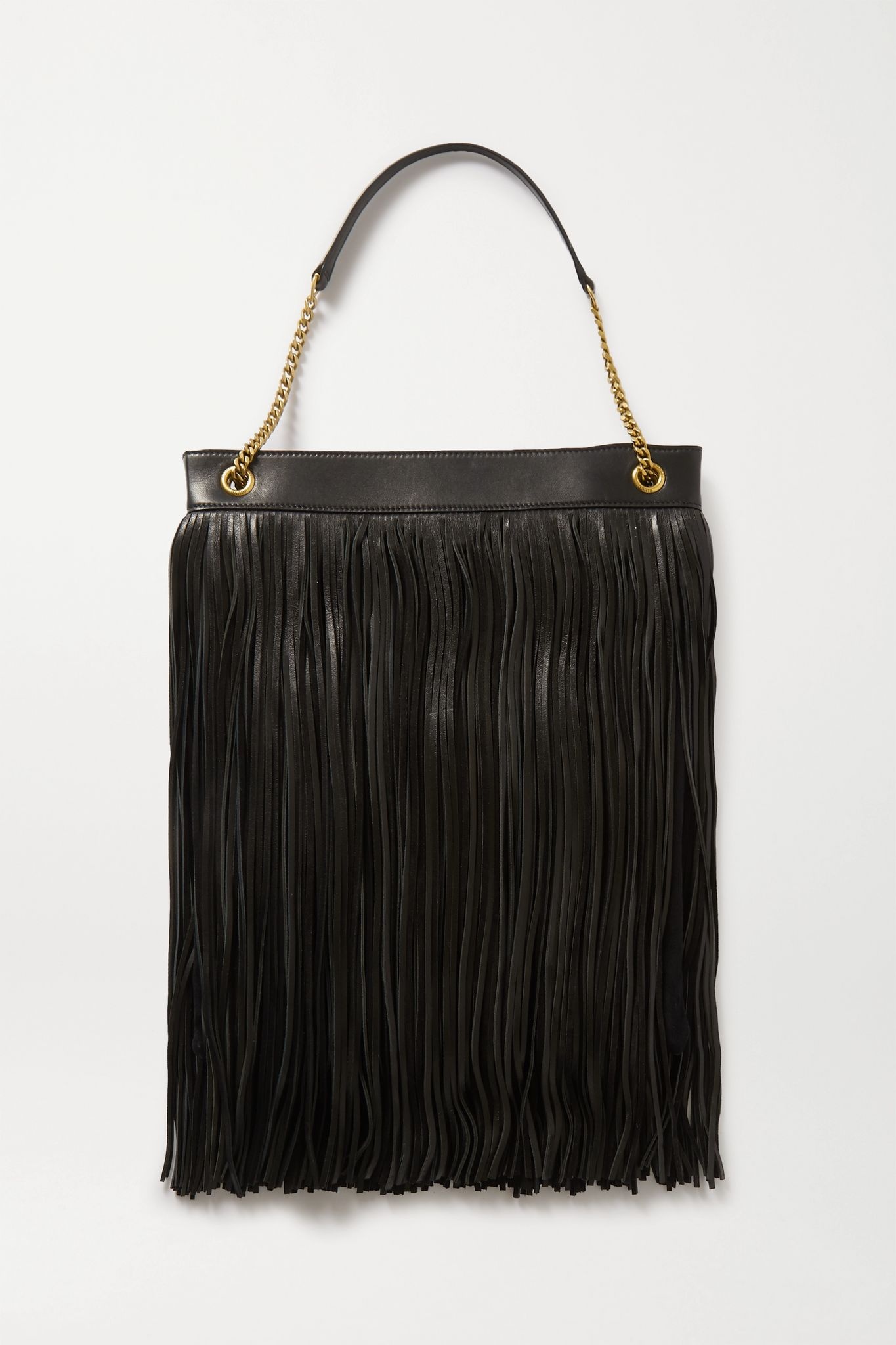 Grace large fringed leather and suede shoulder bag - 3