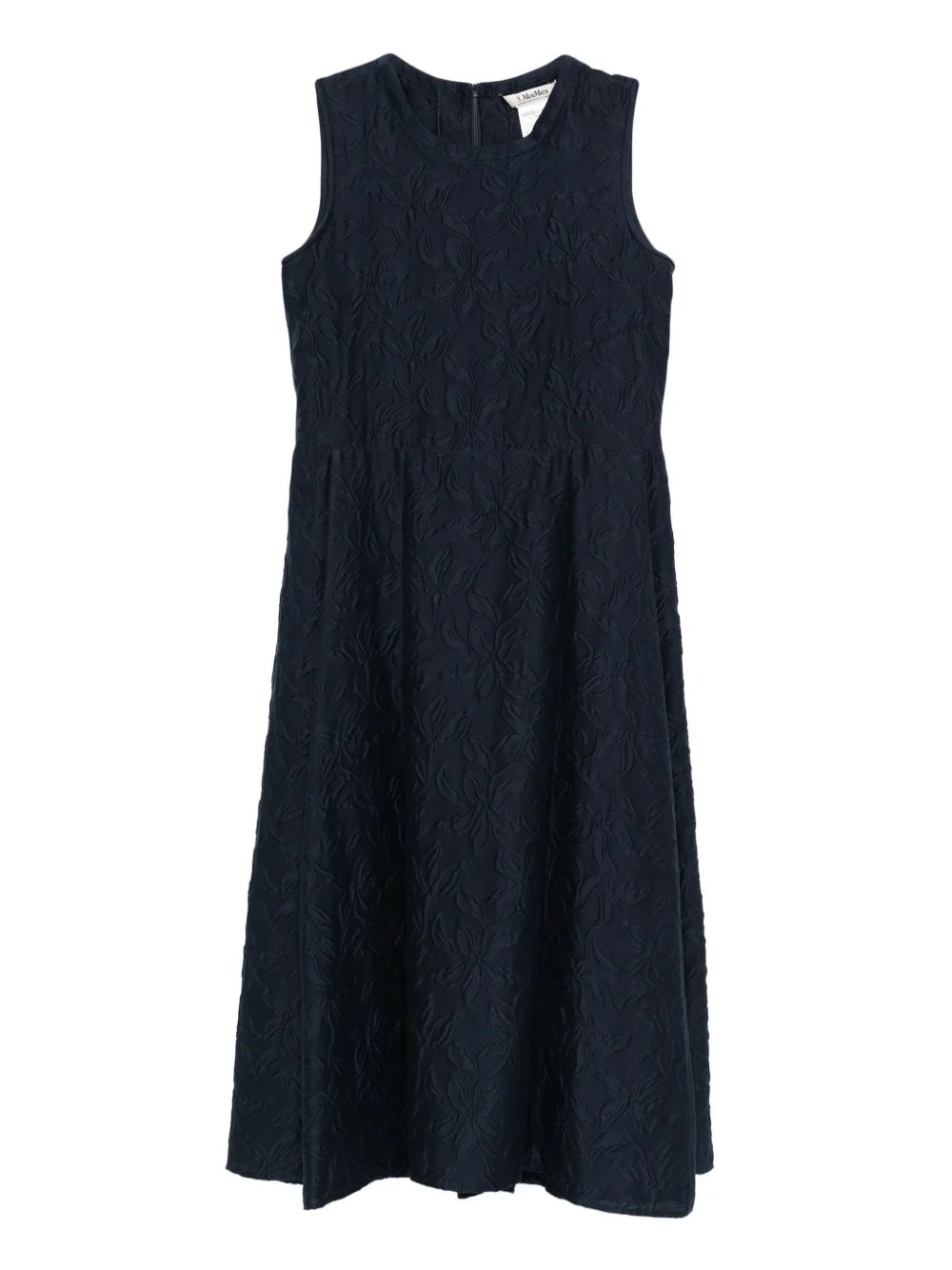 floral-embroidered sleeveless midi dress - 1