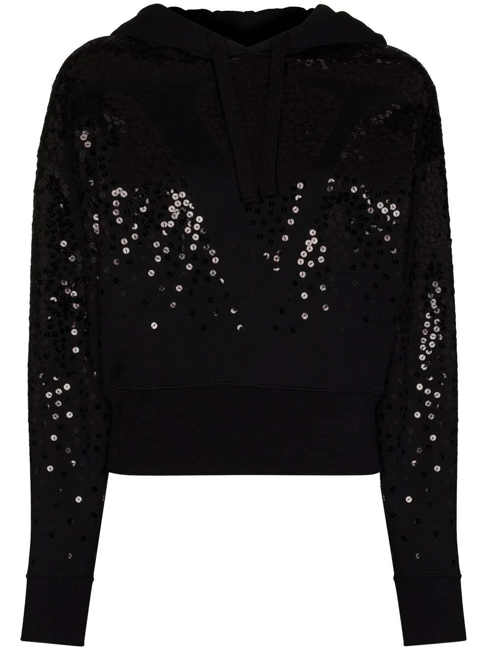 sequin VLOGO embroidered hoodie - 1