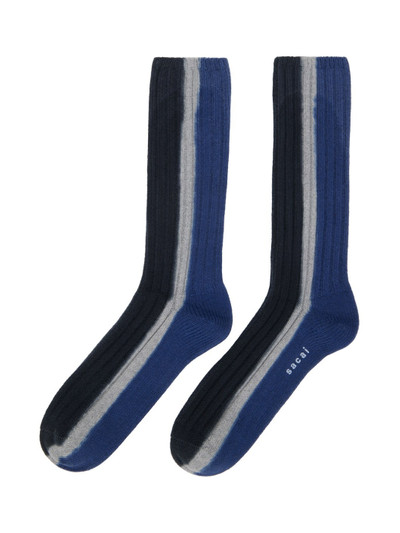 sacai Black & Navy Vertical Dye Socks outlook