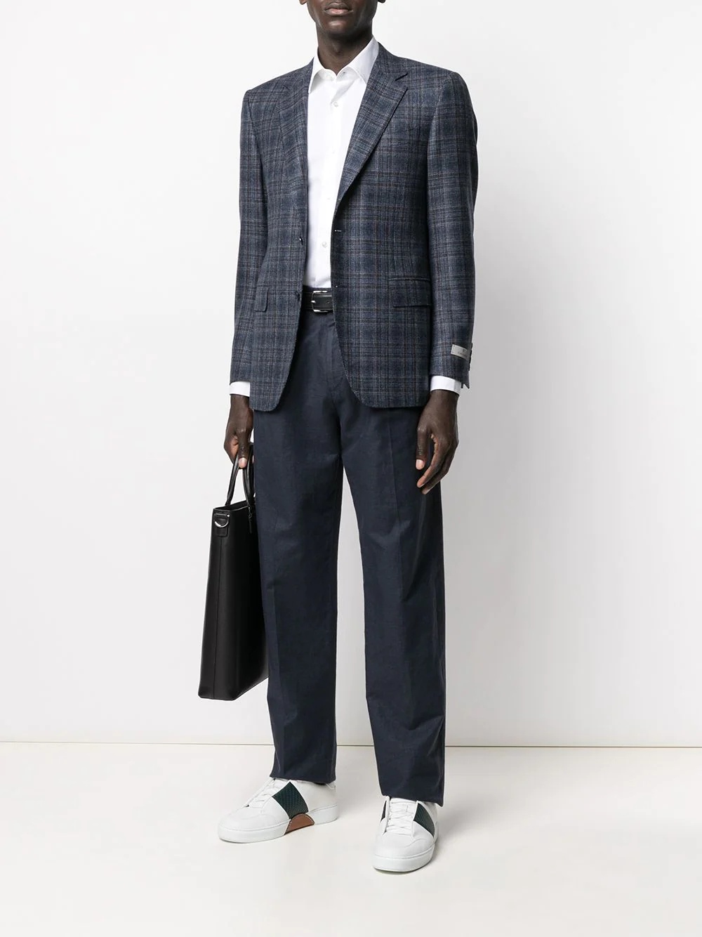 checked wool suit jacket - 2