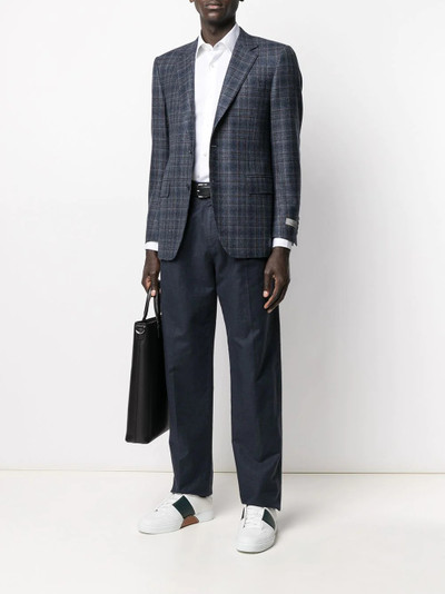 Canali checked wool suit jacket outlook