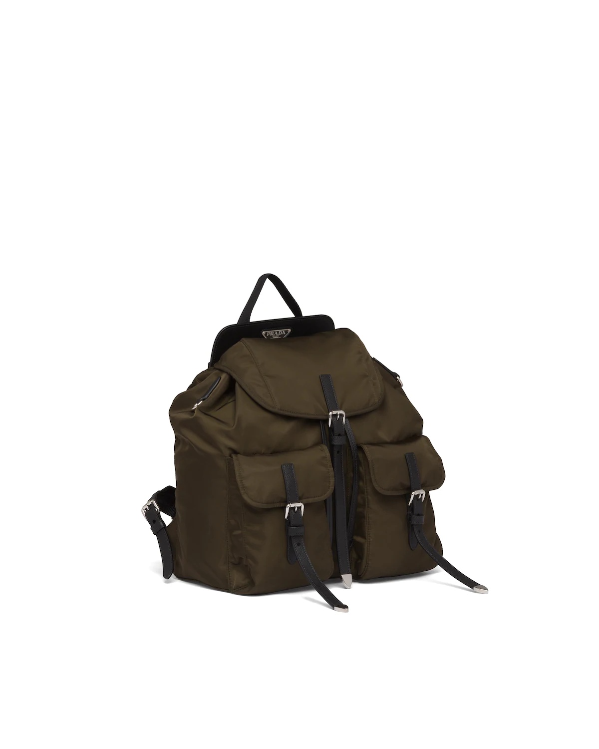 Nylon and Saffiano Leather Backpack - 3
