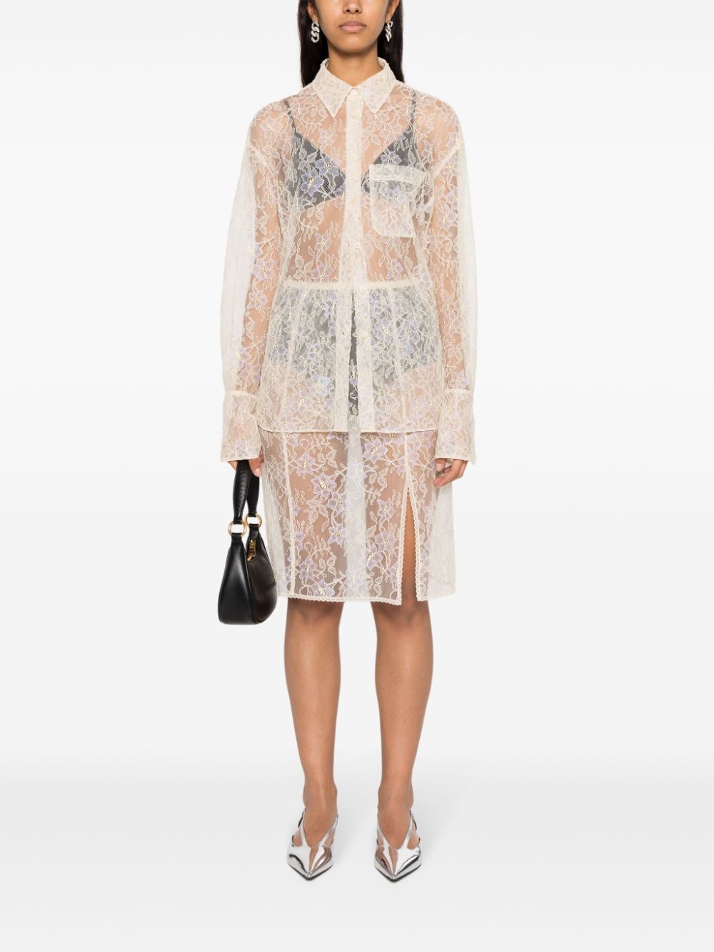Justicia floral-lace skirt - 2
