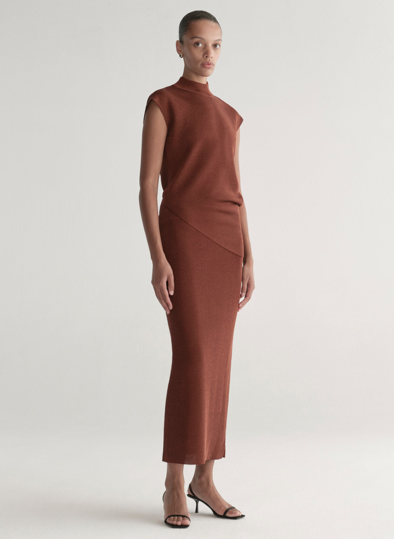 Edith Metallic Knit Asymmetric Top 4