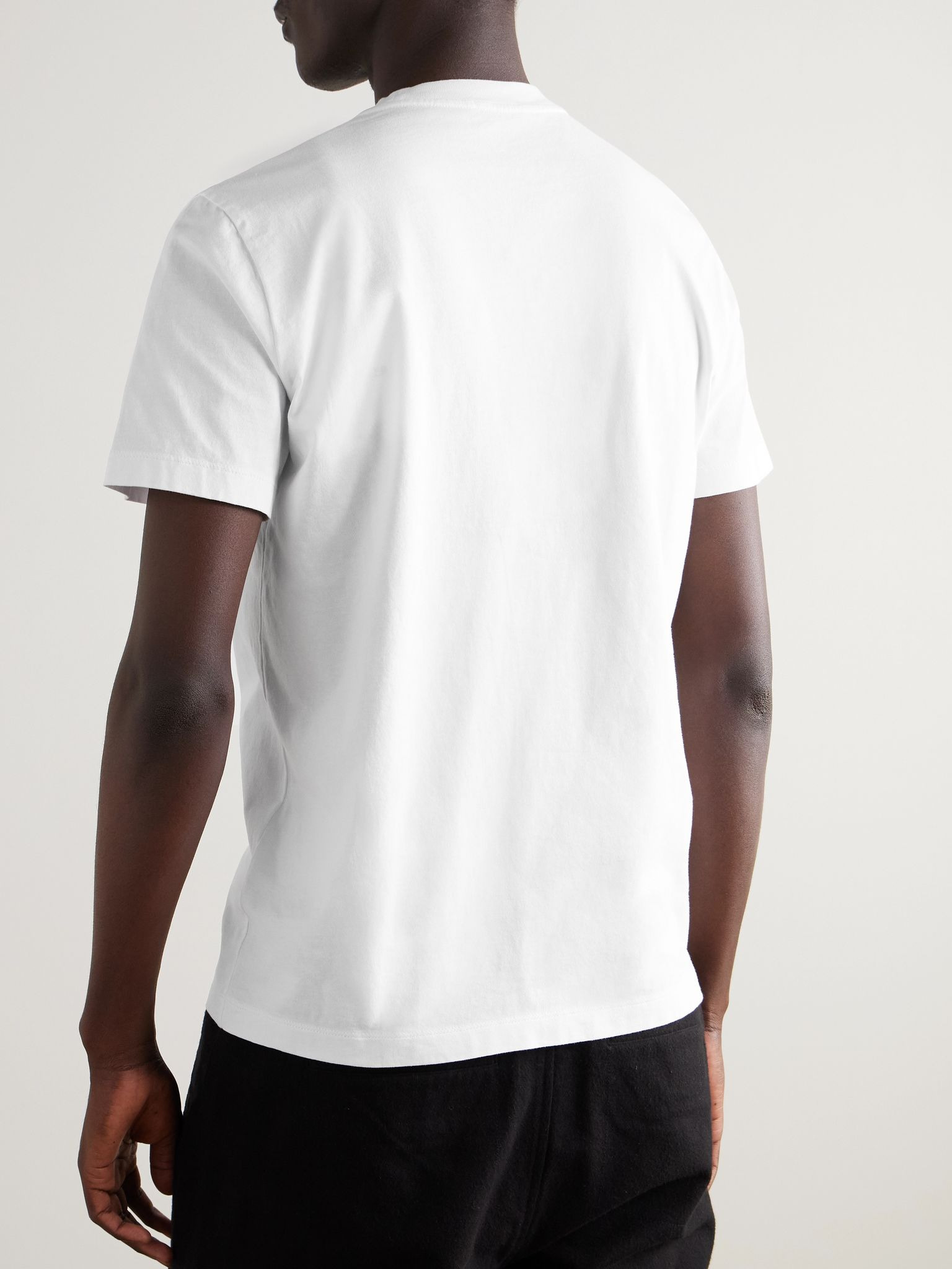 Three-Pack Logo-Appliquéd Organic Cotton-Jersey T-Shirts White - 4