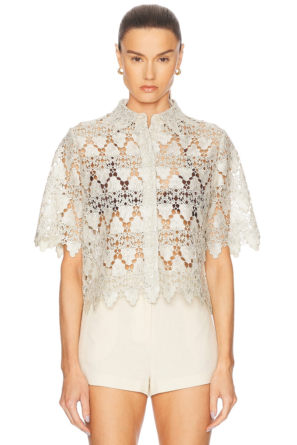 The Lace Button Up Shirt - 2