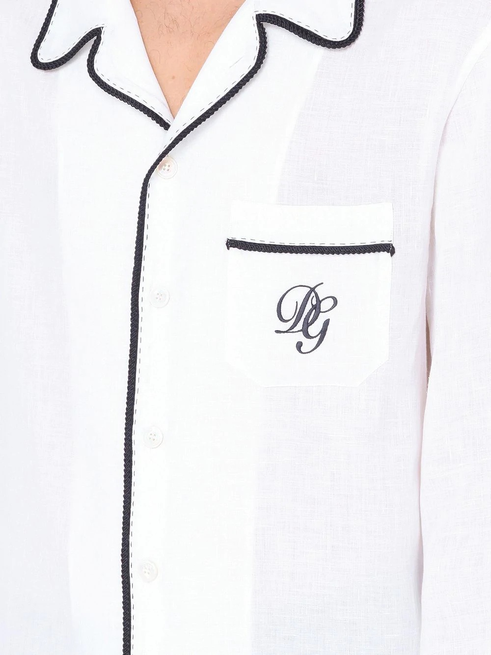 contrast trim DG-embroidery shirt - 5