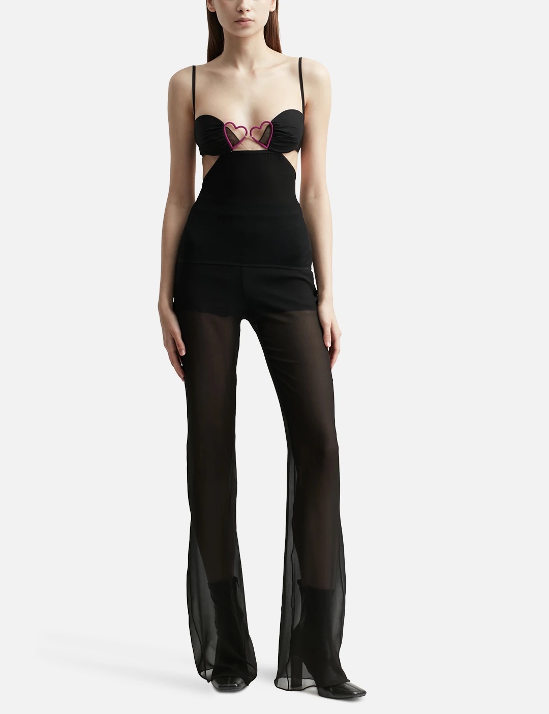 FLARED SHEER TAILORED TROUSERS - 4