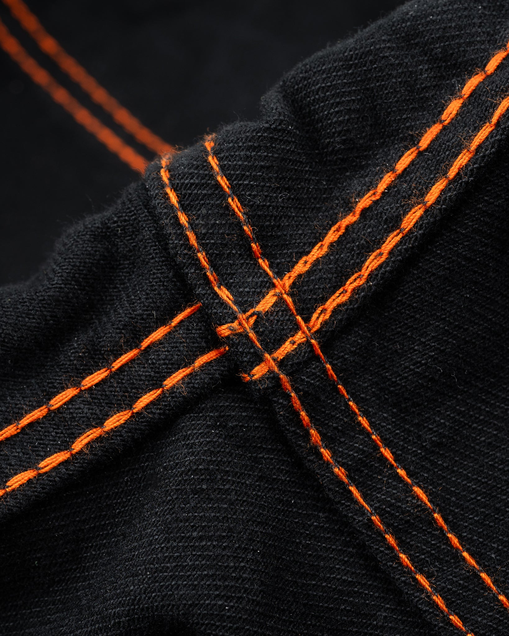 IHSH-338-BLK 12oz Selvedge Denim Work Shirt With Snaps - Black/Black - 15