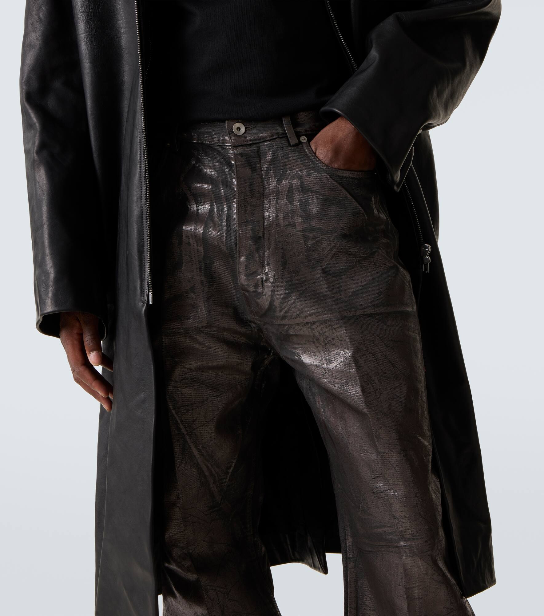 Coated wide-leg jeans - 5
