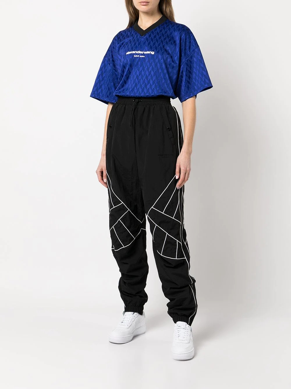 pipe-trim drawcord track pants - 3