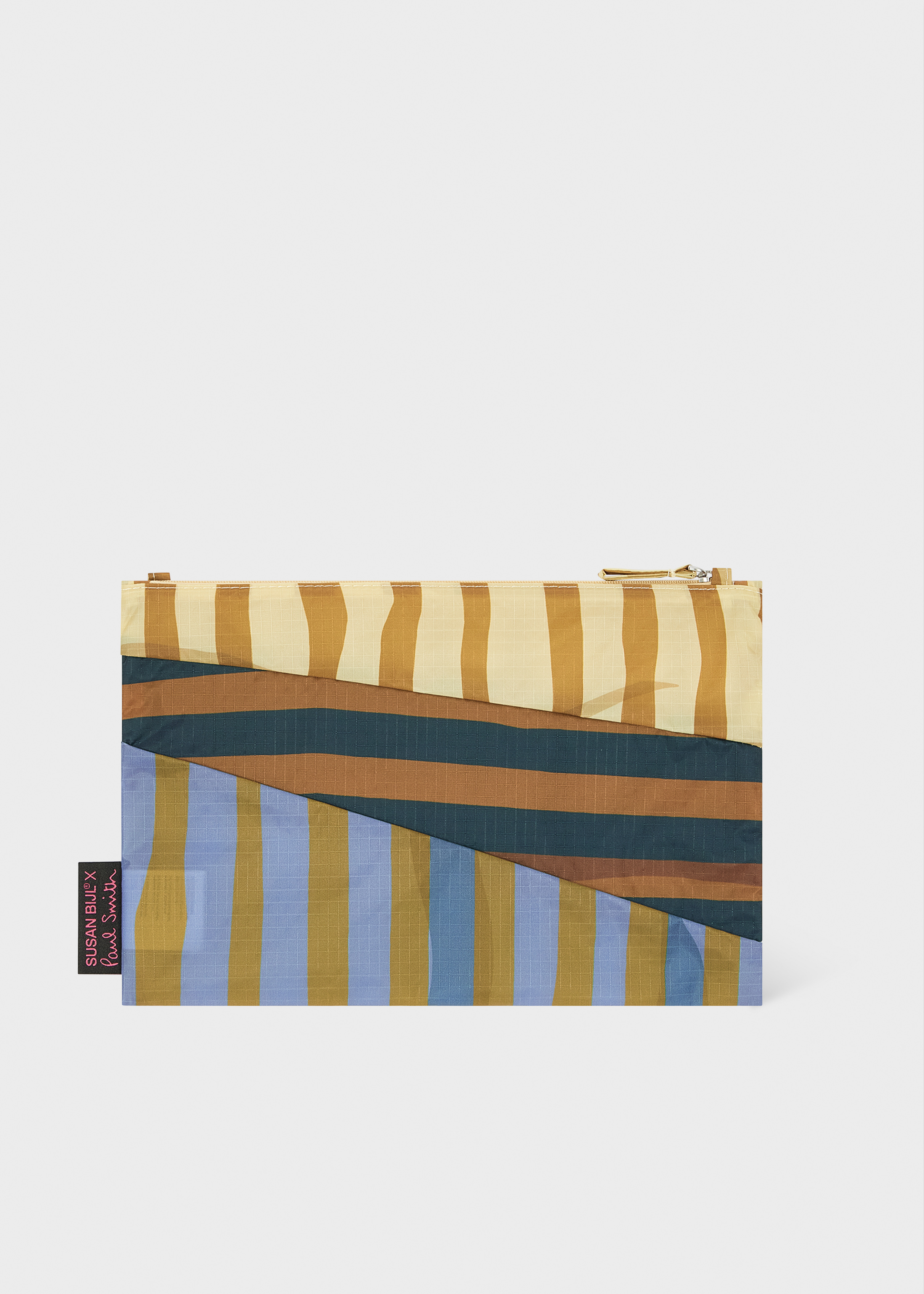 Susan Bijl x Paul Smith - Beige Mixed Stripe 'The New Pouch' Medium - 6