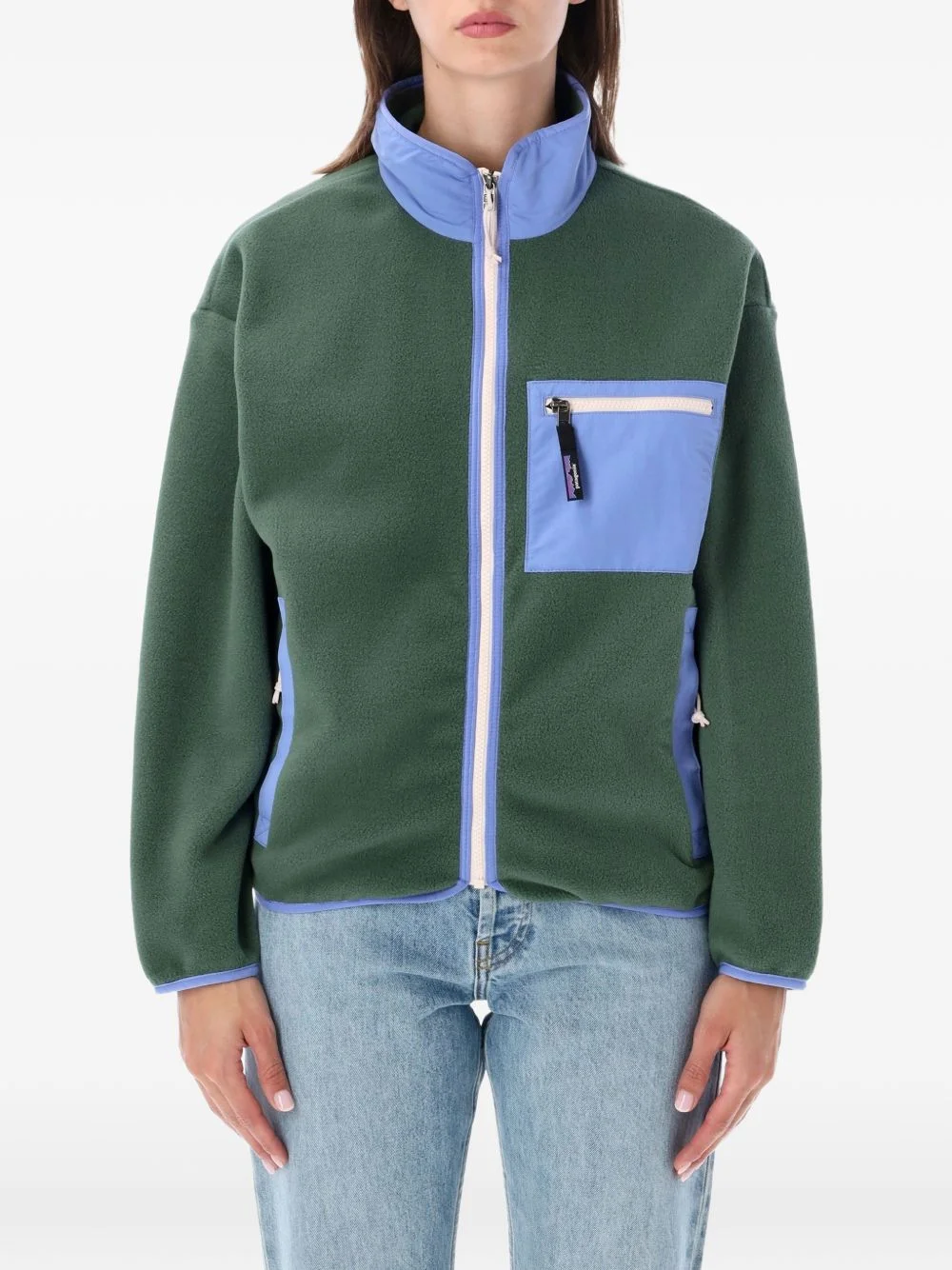 fleece panelled jacket - 1