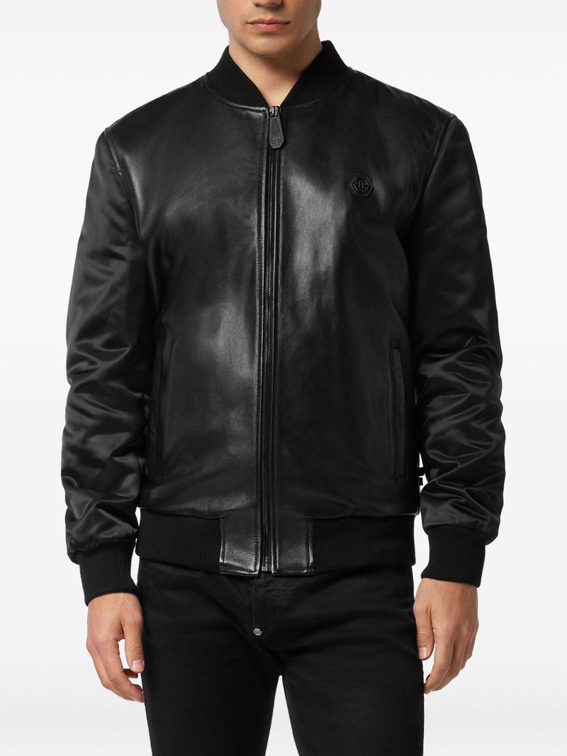 PHILIPP PLEIN logo-print bomber jacket outlook