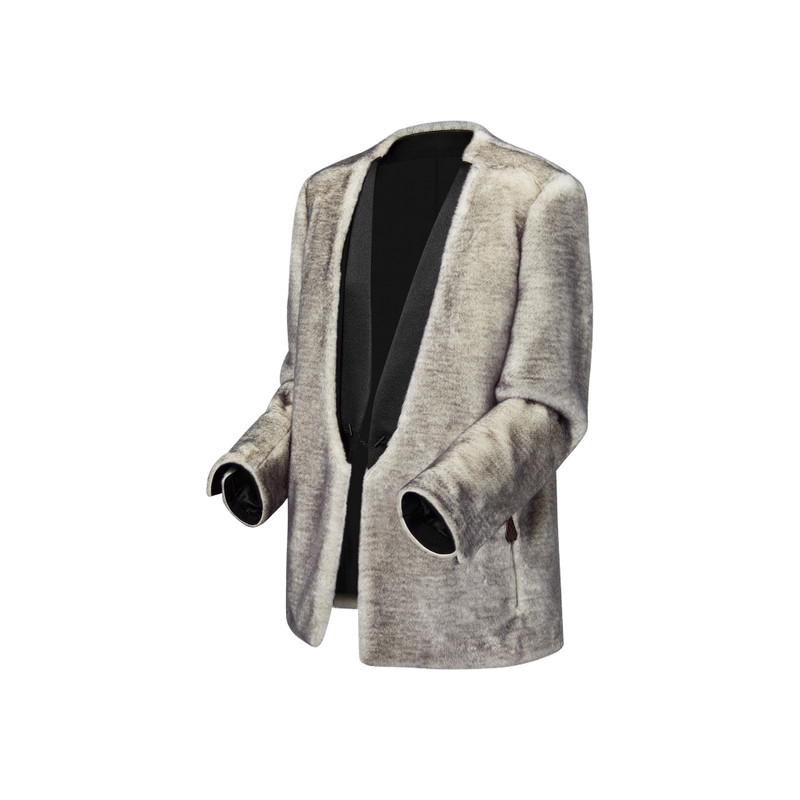 Louis Vuitton Satin Lapel Faux Fur Blazer outlook