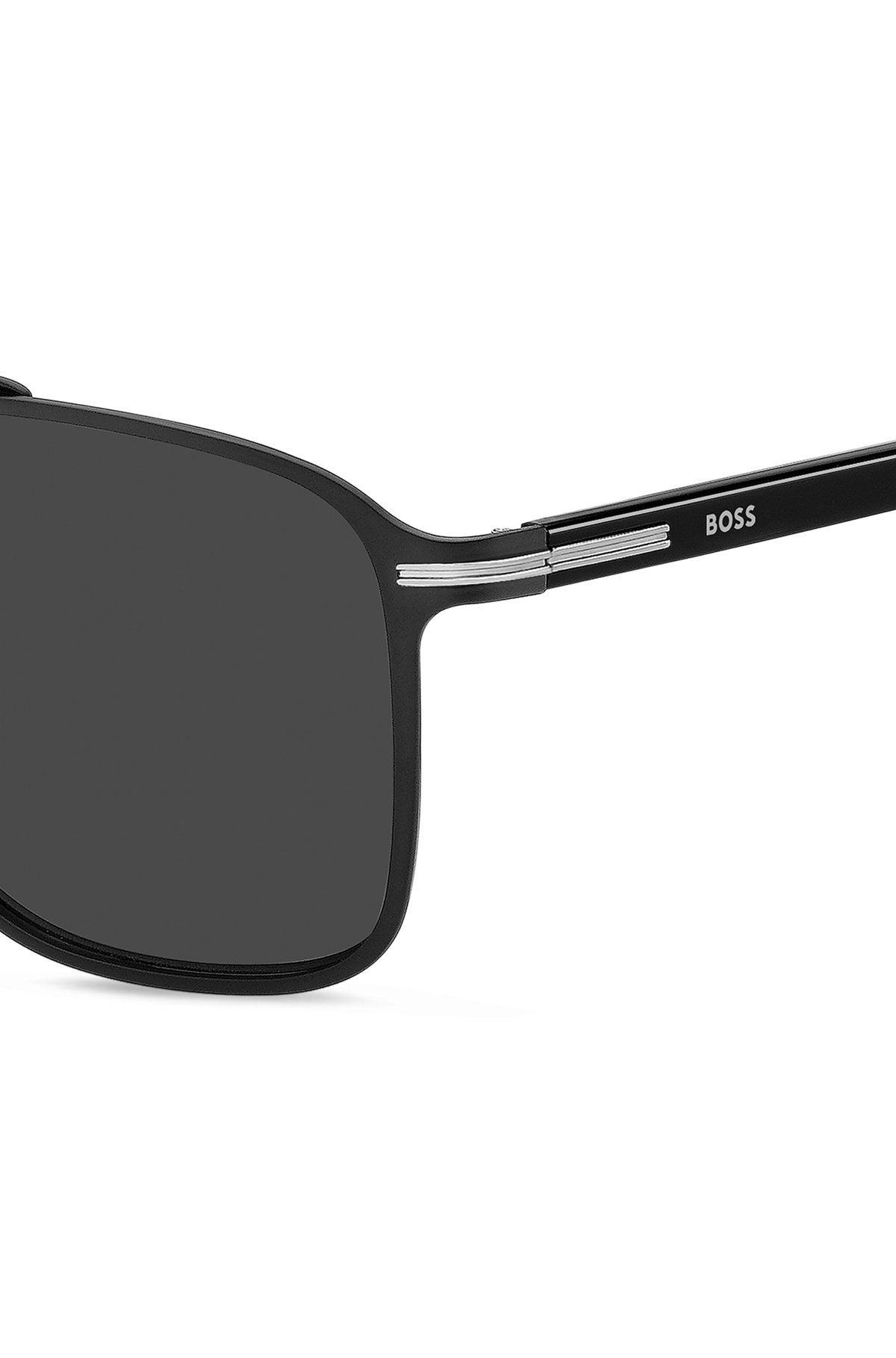 BLACK-STEEL SUNGLASSES WITH ACETATE TEMPLES - 2