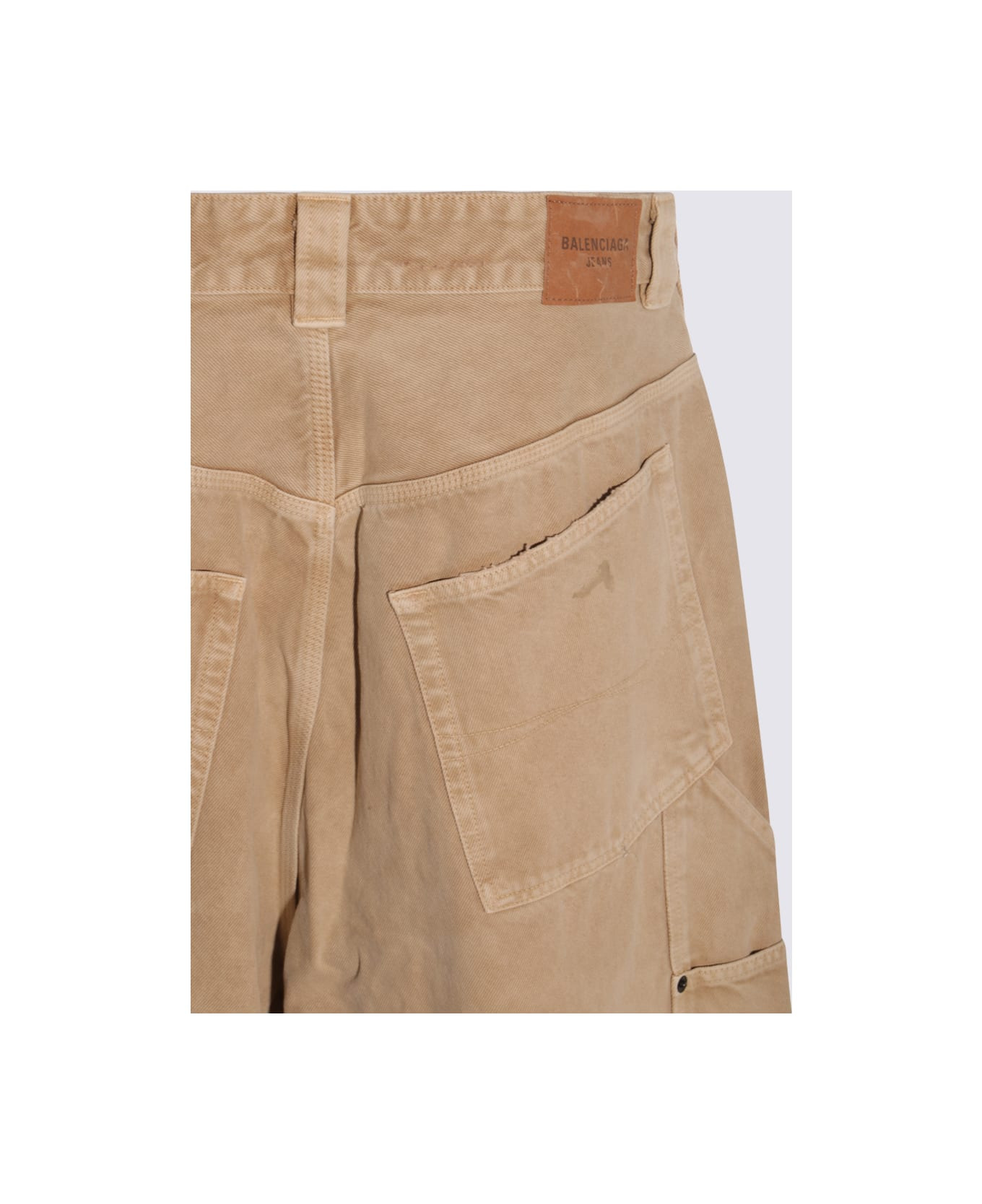 Beige Cotton Pants - 5