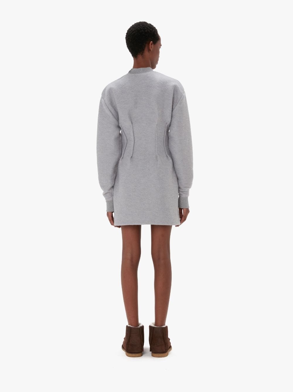 TEXTURED LONG SLEEVE HOURGLASS DRESS - 3