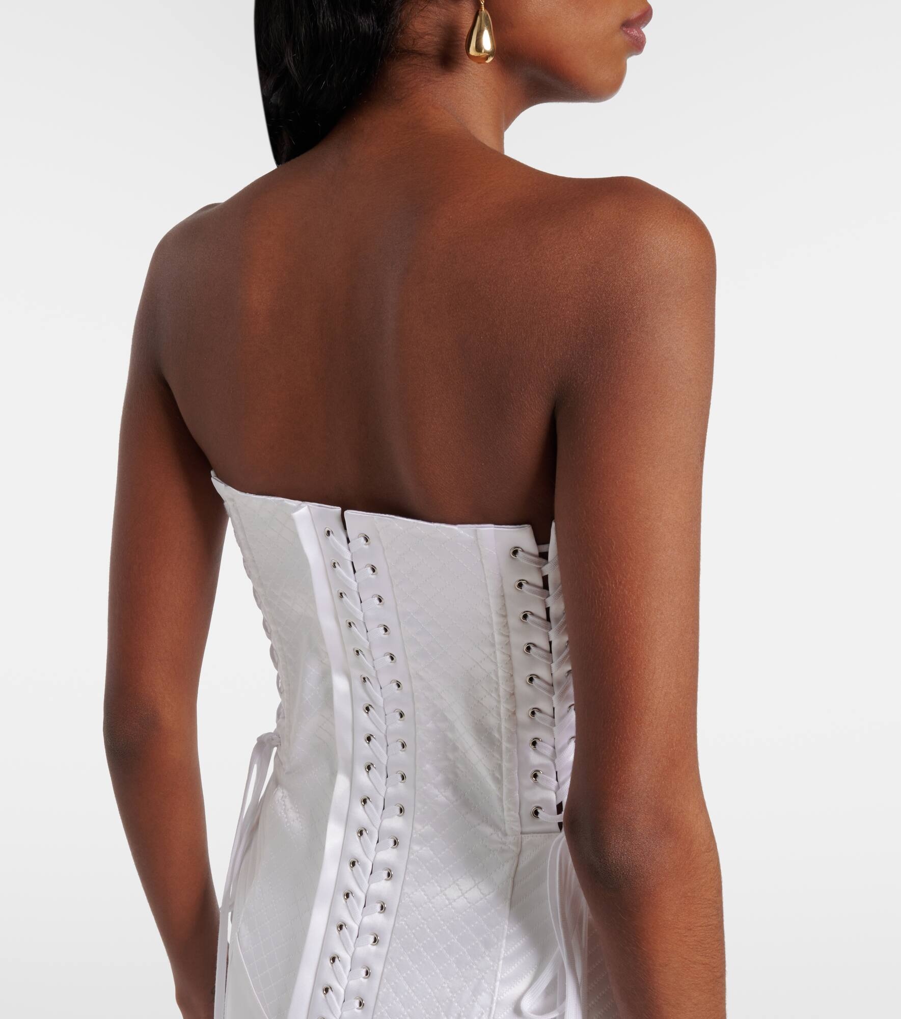 Strapless satin corset dress - 5