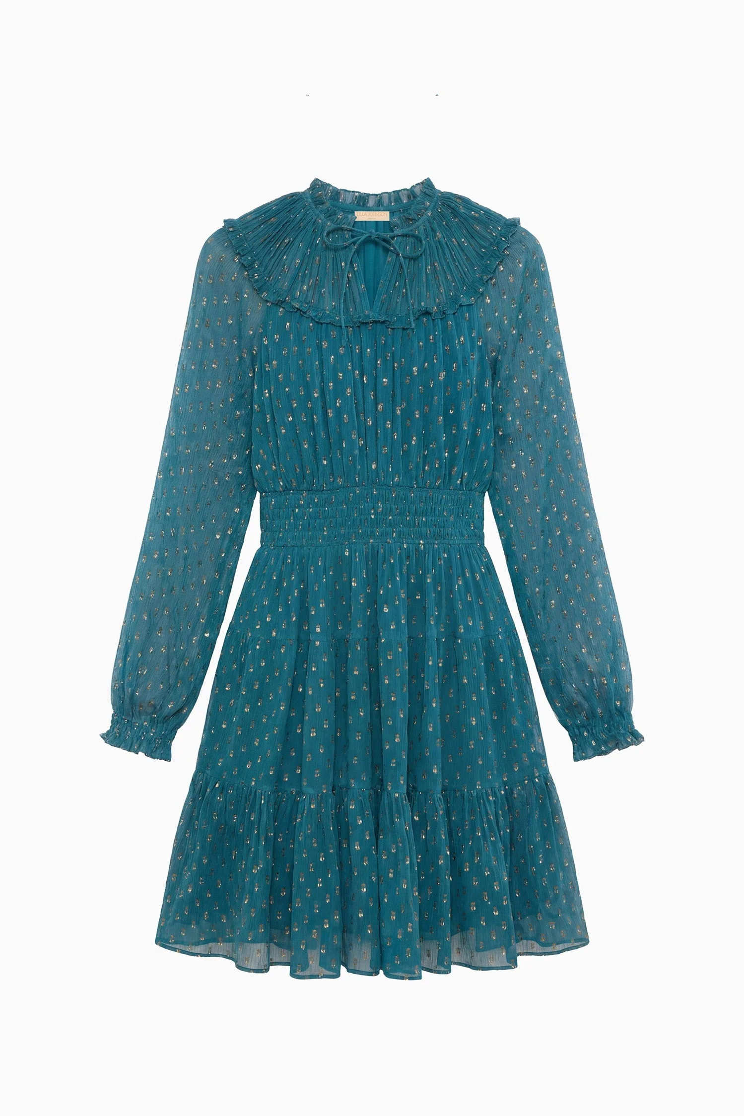 Ava Long Sleeve Silk Mini Dress - 1