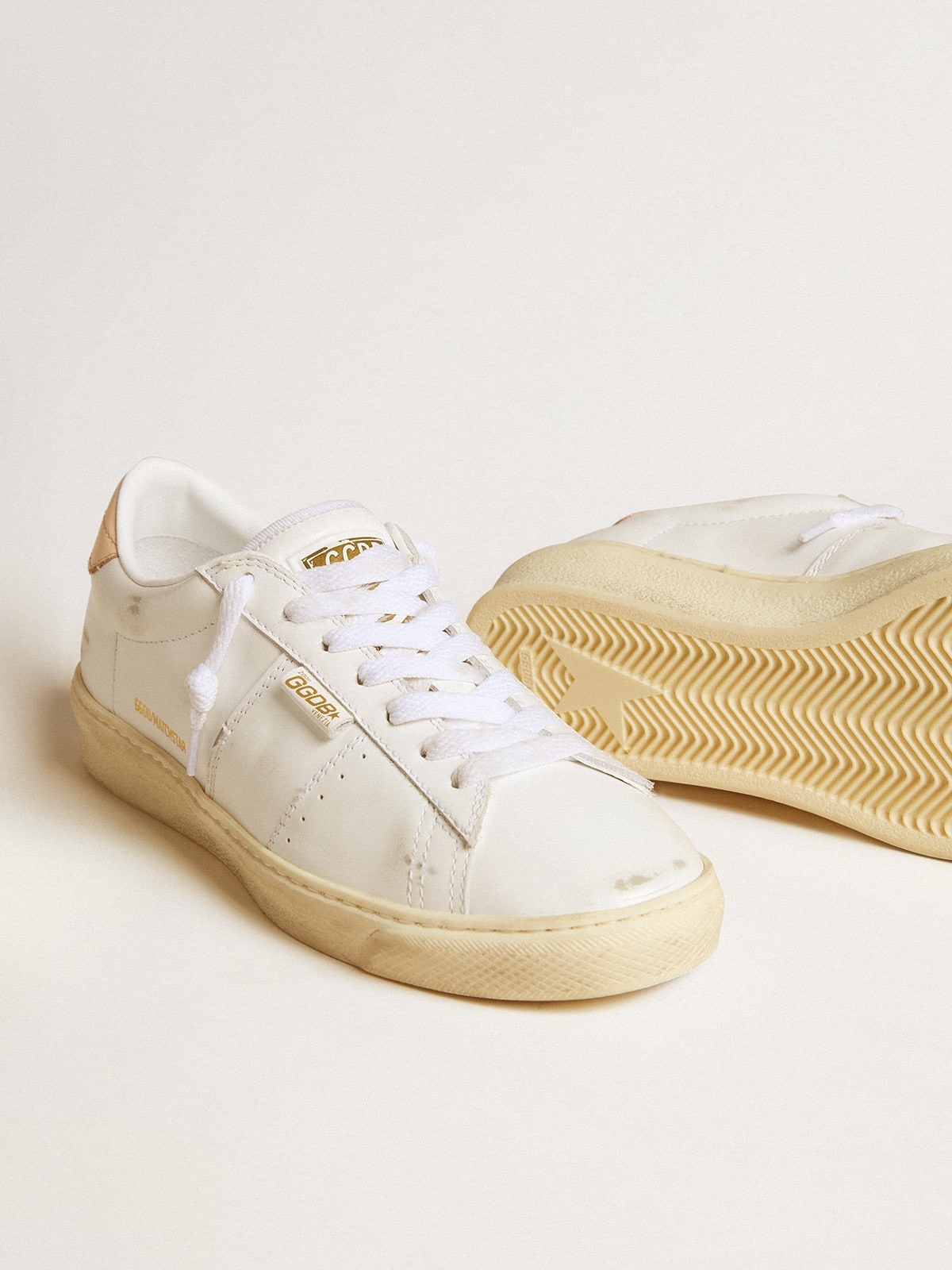 Matchstar in leather with peach pink heel tab - 4