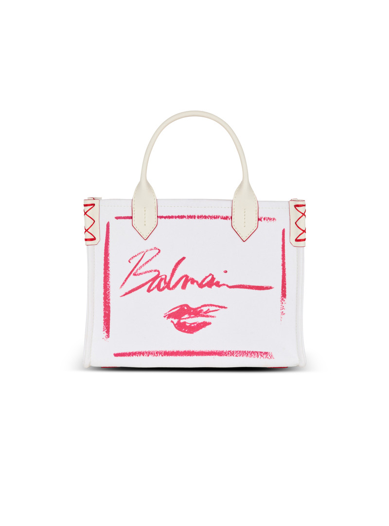 Small B-Army tote bag with Balmain Lipstick print 1